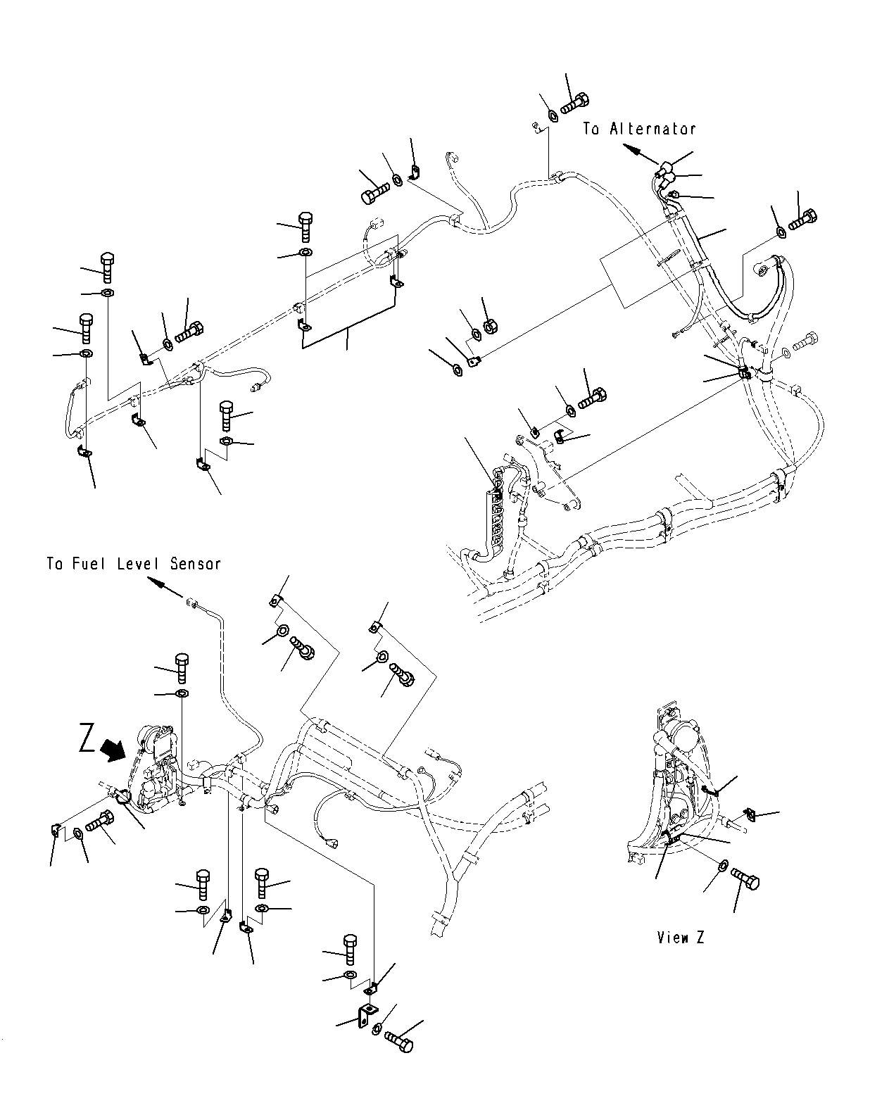 Komatsu parts book diagram for PC300-8M0 S/N J40001-UP: ELECTRIC WIRING HARNESS (WIRING HARNESS)(3/3)