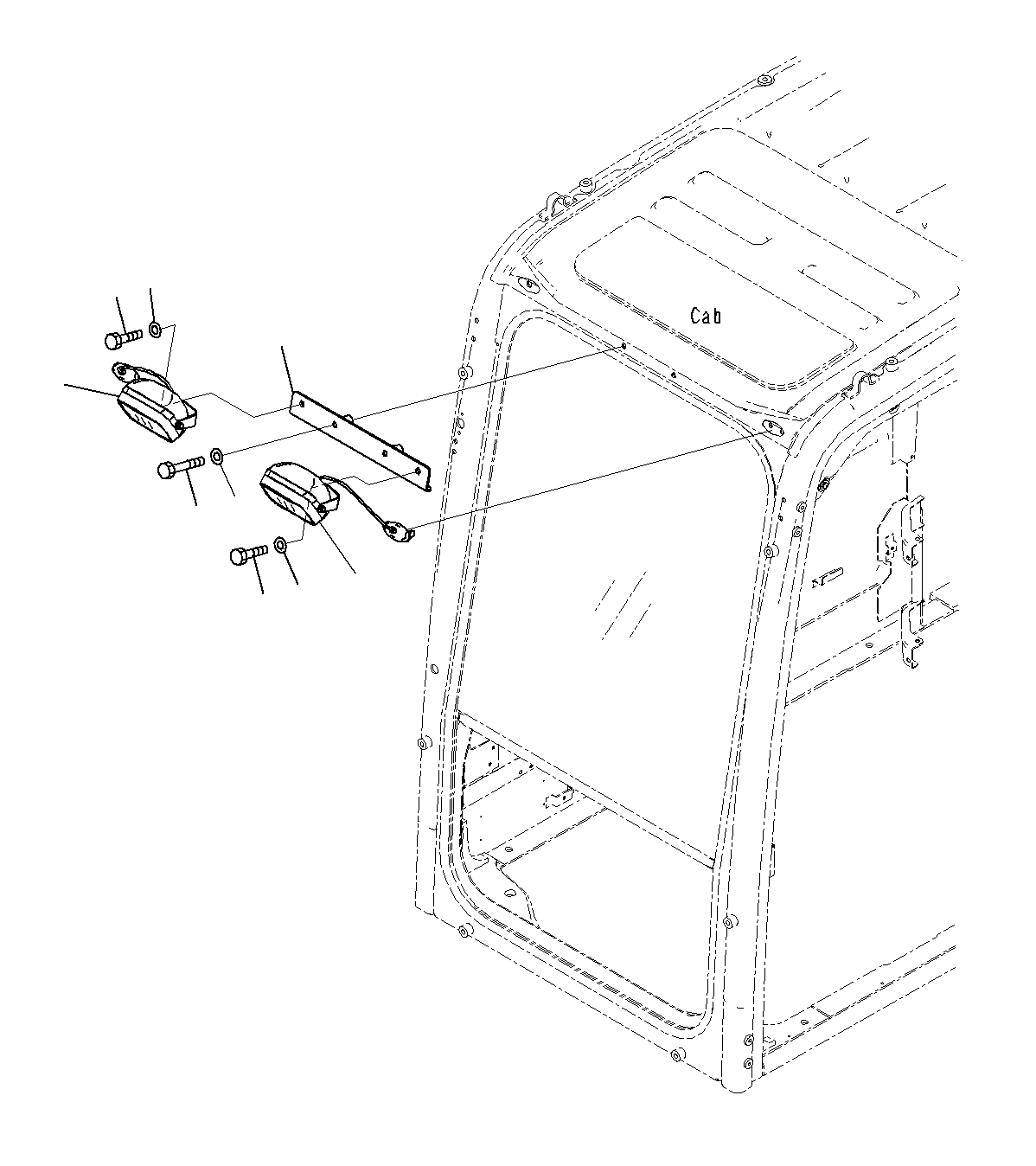 Komatsu parts book diagram for PC300-8M0 S/N J40001-UP: ADDITIONAL WORKING LAMP