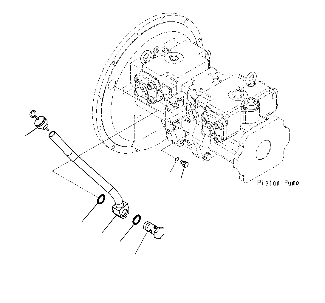 Komatsu parts book diagram for PC300-8M0 S/N J40001-UP: PISTON PUMP, RELATED PARTS