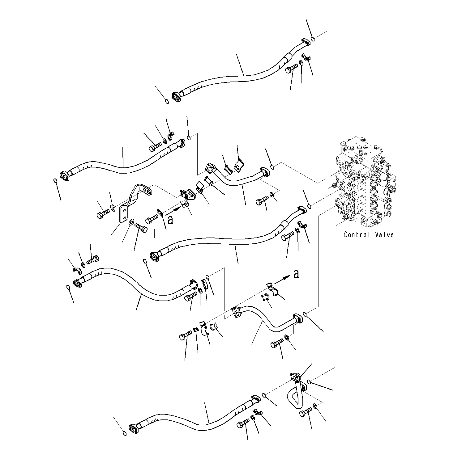Komatsu parts book diagram for PC300-8M0 S/N J40001-UP: ARM AND BUCKET PIPING