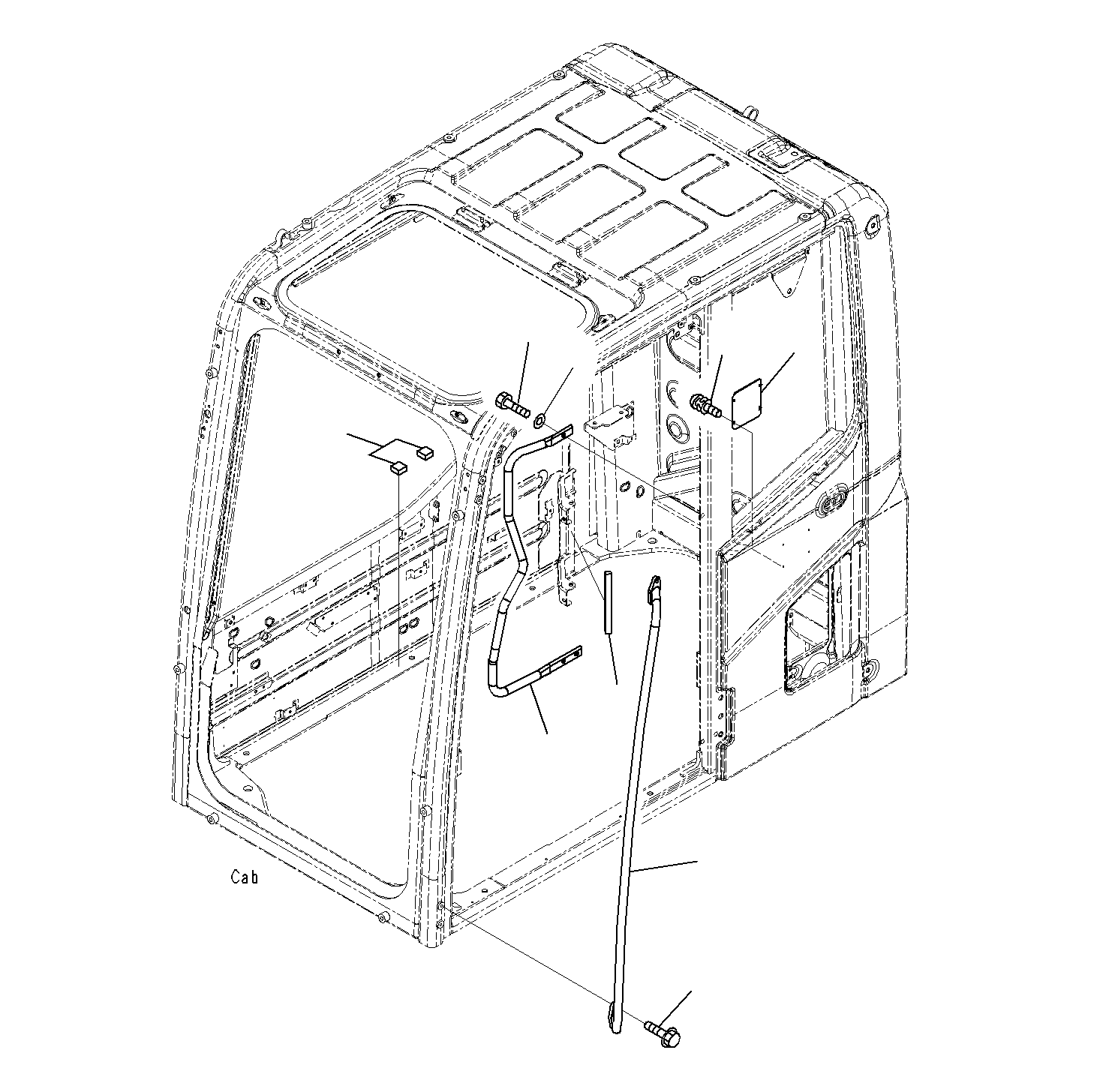 Komatsu parts book diagram for PC300-8M0 S/N J40001-UP: CAB (PRESSURE VALVE AND GRIP)
