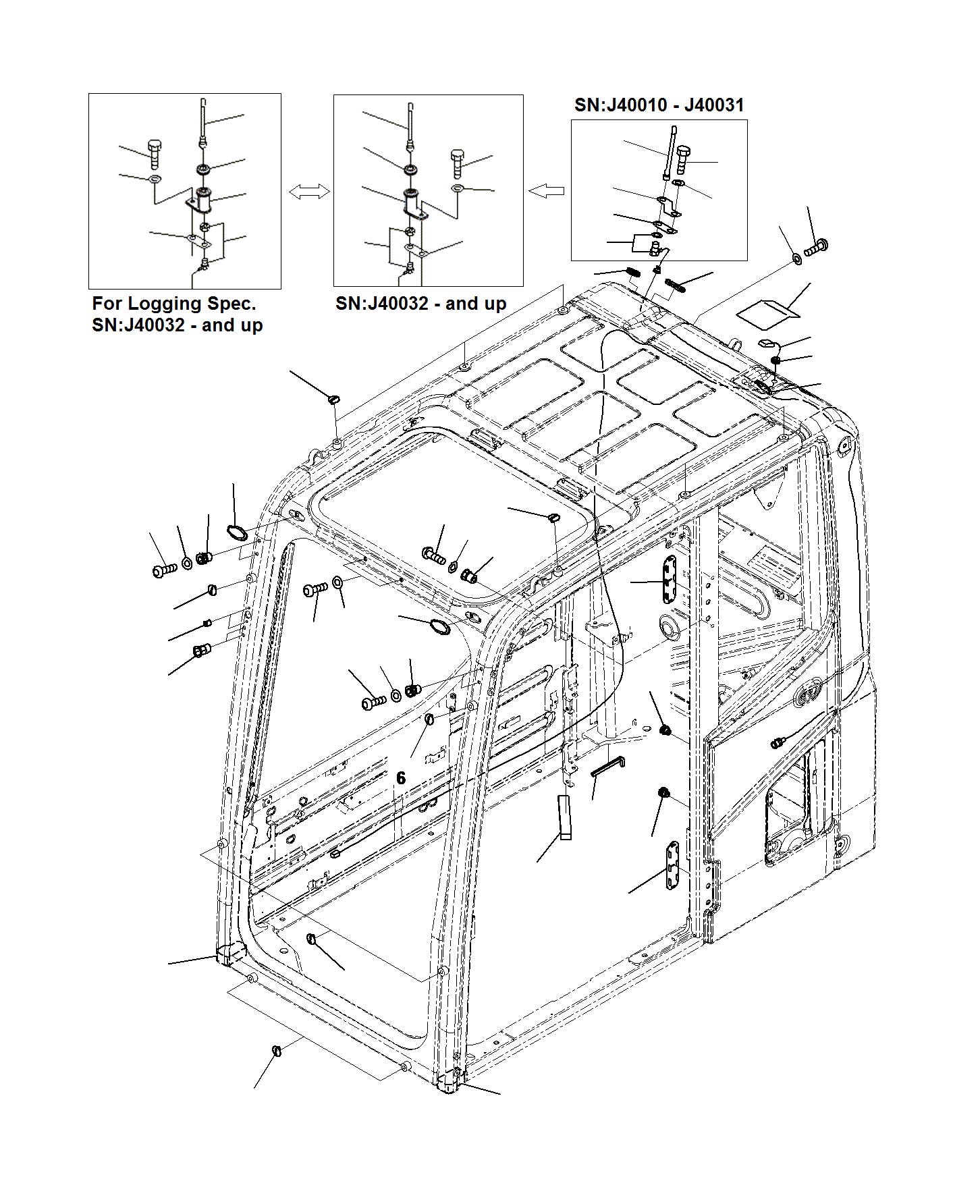 Komatsu parts book diagram for PC300-8M0 S/N J40001-UP: CAB (KOMTRAX FILM ANTENNA)
