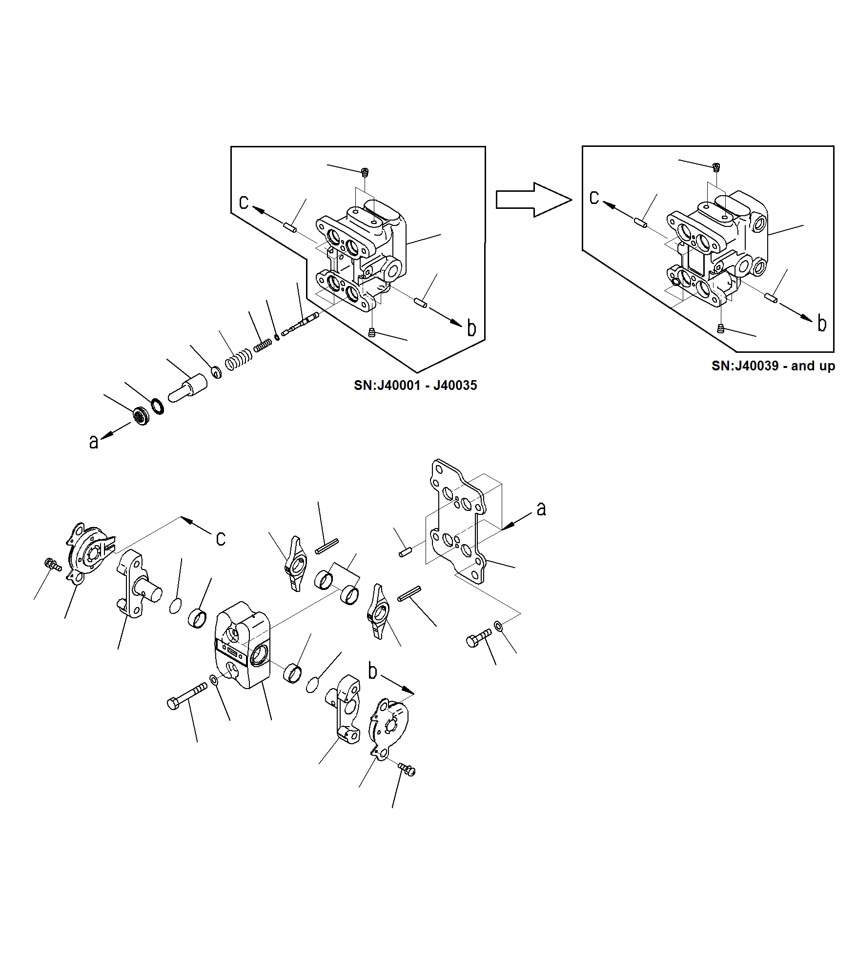 Komatsu parts book diagram for PC300-8M0 S/N J40001-UP: CAB (PPC VALVE FOR TRAVEL)