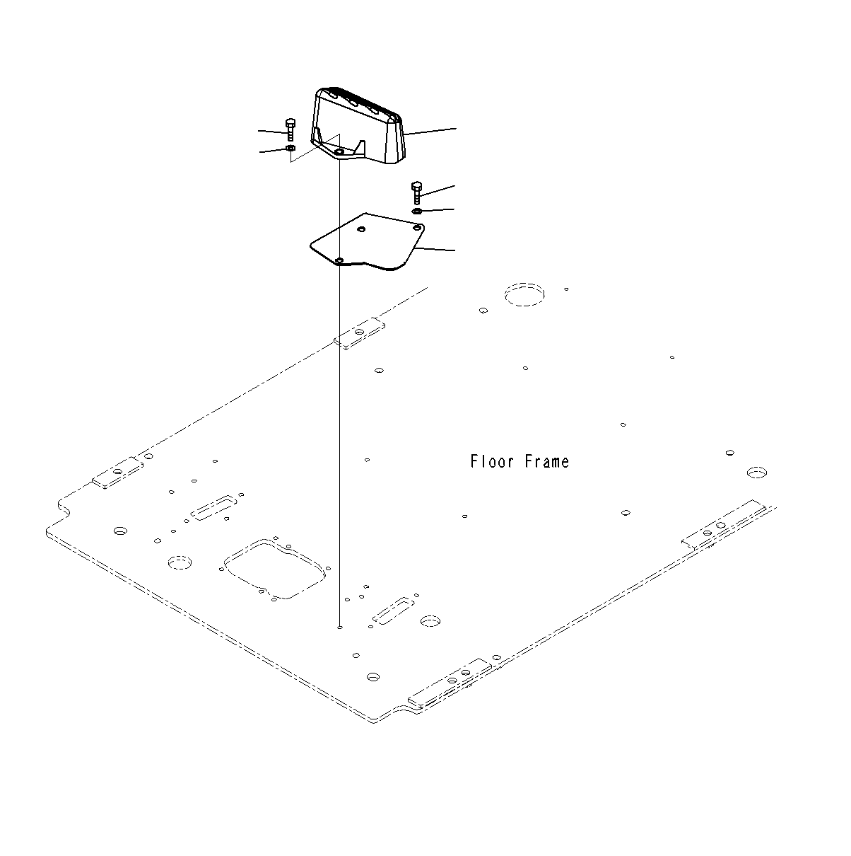 Komatsu parts book diagram for PC300-8M0 S/N J40001-UP: CAB (FLOOR, FOOTREST, L.H)
