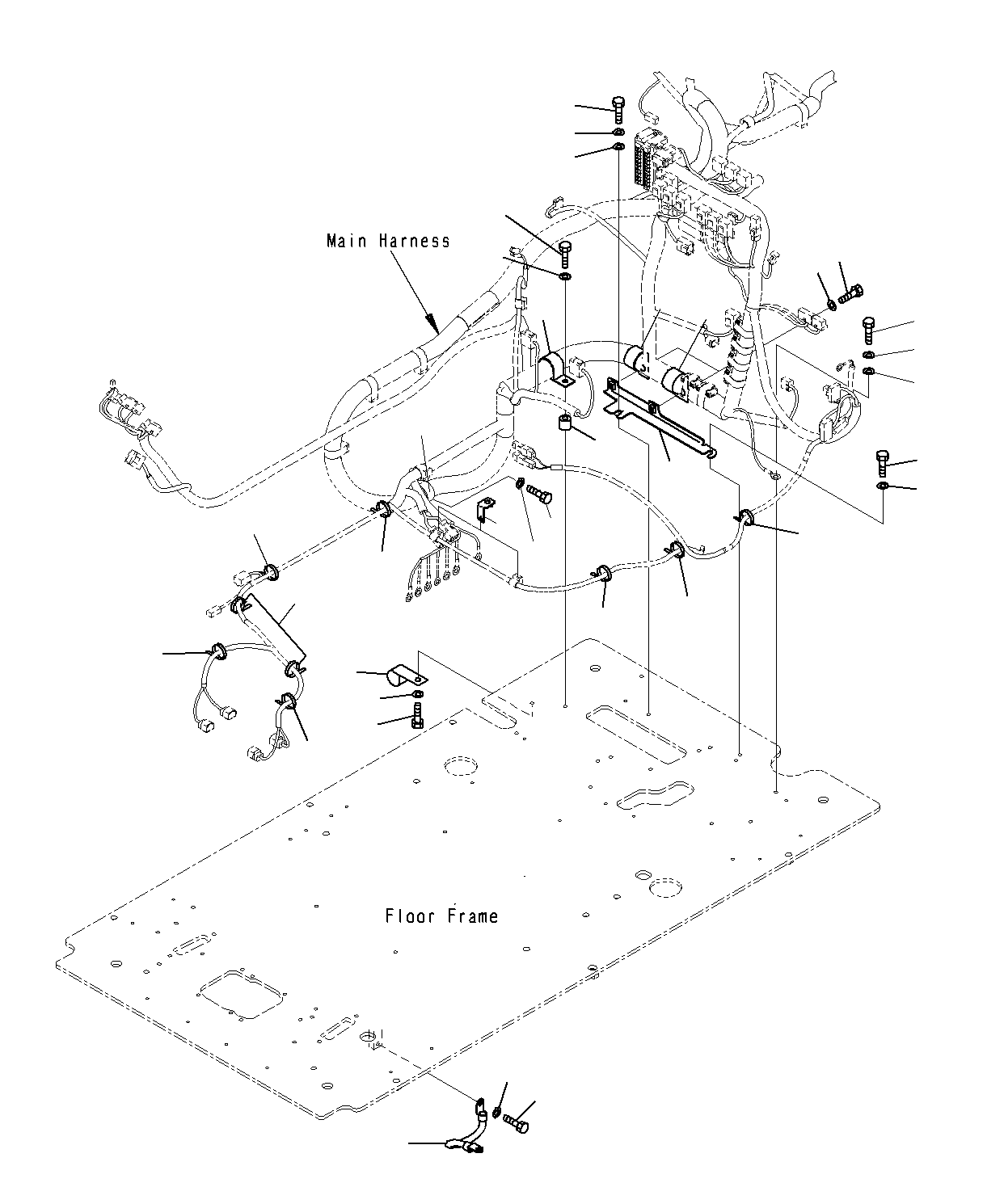 Excavators Komatsu / PC300-8M0 S/N J40001-UP(KI-00011) / CAB (FLOOR, WIRING HARNESS CLAMP AND GROUND)(|K0270430 : |K0270430)