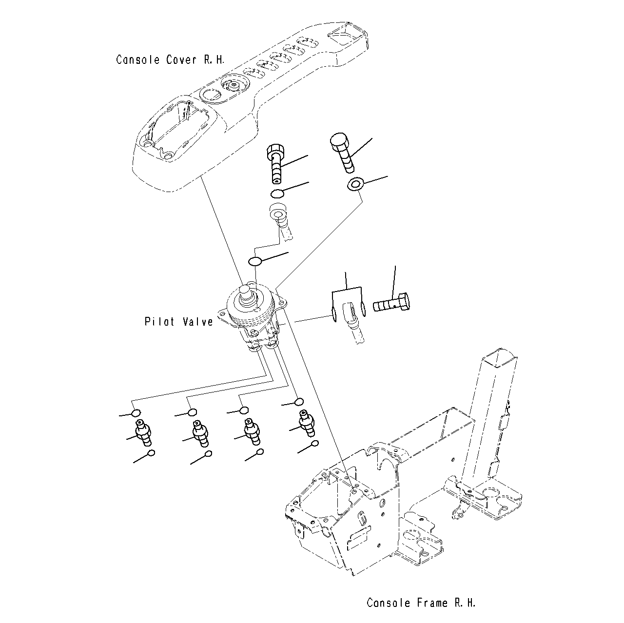 Excavators Komatsu / PC300-8M0 S/N J40001-UP(KI-00011) / CAB  (FLOOR, PPC VALVE MOUNTING FOR WORK EQUIPMENT, R.H)(|K0270530 : |K0270530)