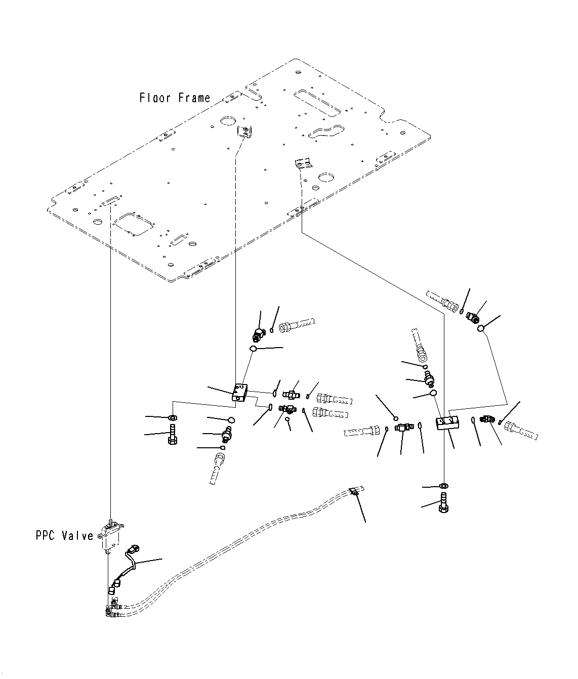 Komatsu parts book diagram for PC300-8M0 S/N J40001-UP: CAB (FLOOR, P,T BLOCK) (1ATT)