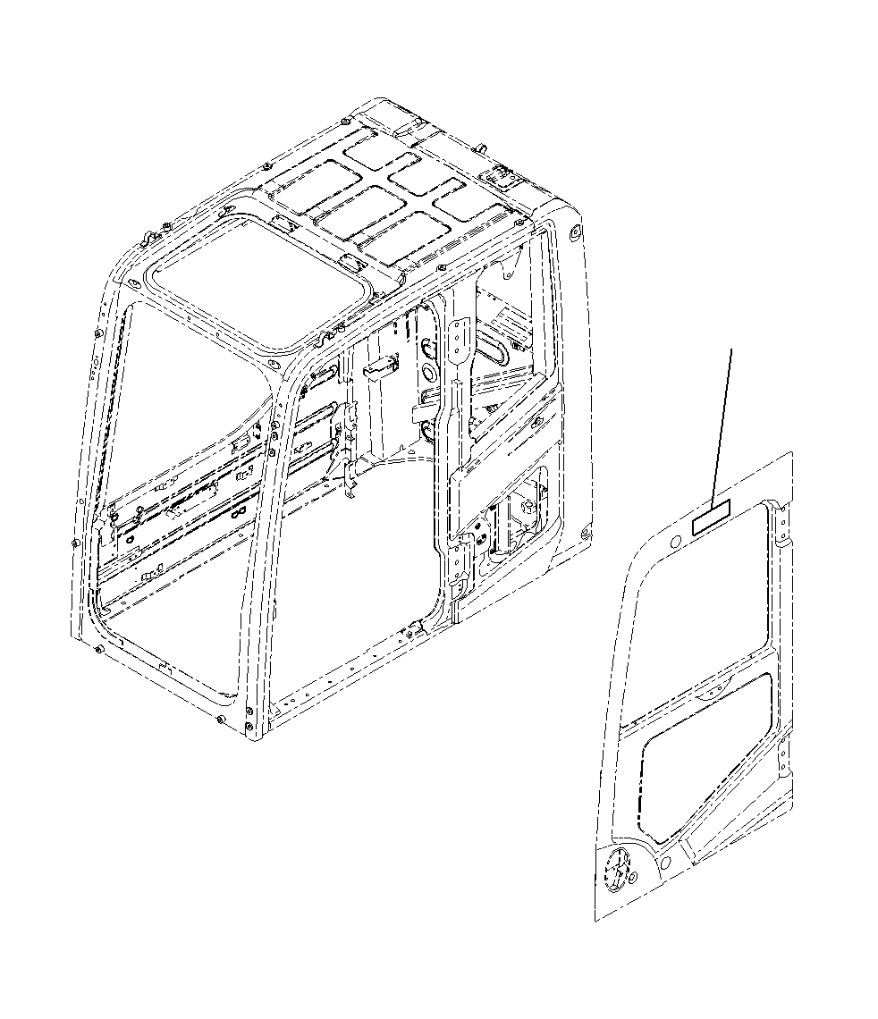 Komatsu parts book diagram for PC300-8M0 S/N J40001-UP: CAB (KOMATSU MARK)(J40001-J40034)