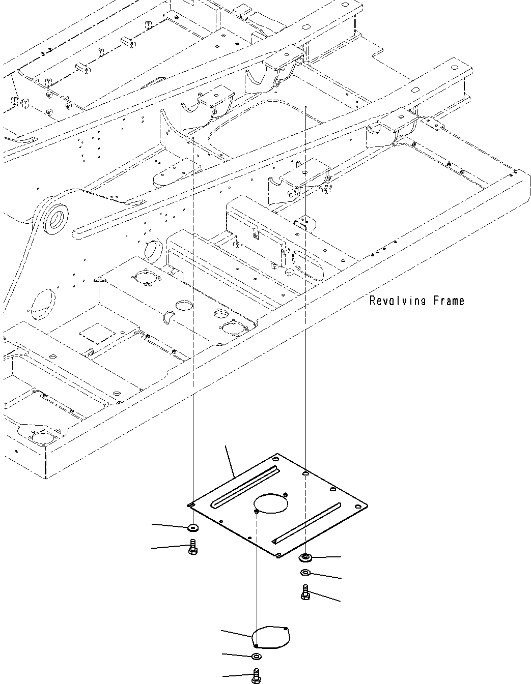 Komatsu parts book diagram for PC300-8M0 S/N J40001-UP: UNDER COVER (HD, FOR FUEL REFILL PUMP)(2/3)(STD)(J40062-UP)