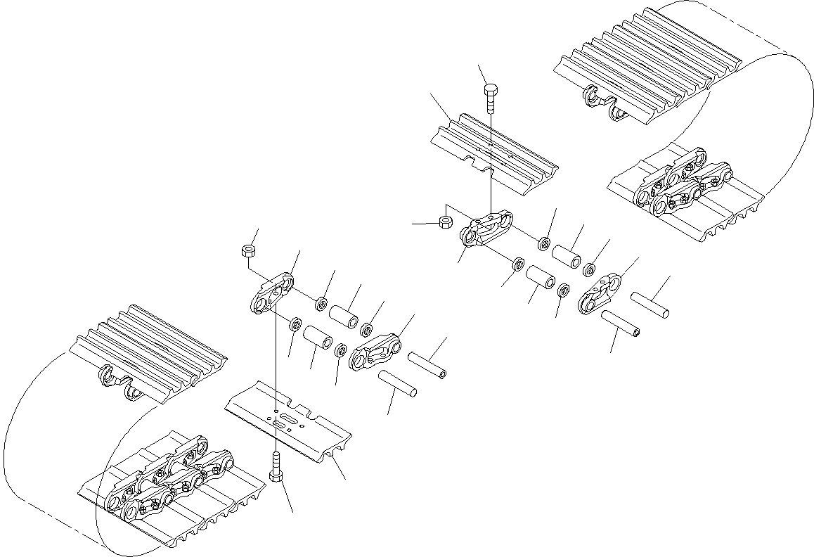 Komatsu parts book diagram for PC300-8M0 S/N J40001-UP: TRIPLE SHOE GROUSER (WITH HOLED)(800MM)