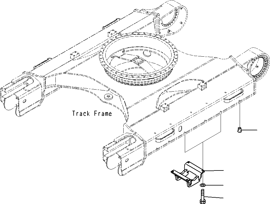Komatsu parts book diagram for PC300-8M0 S/N J40001-UP: TRACK ROLLER GUARD (STD)