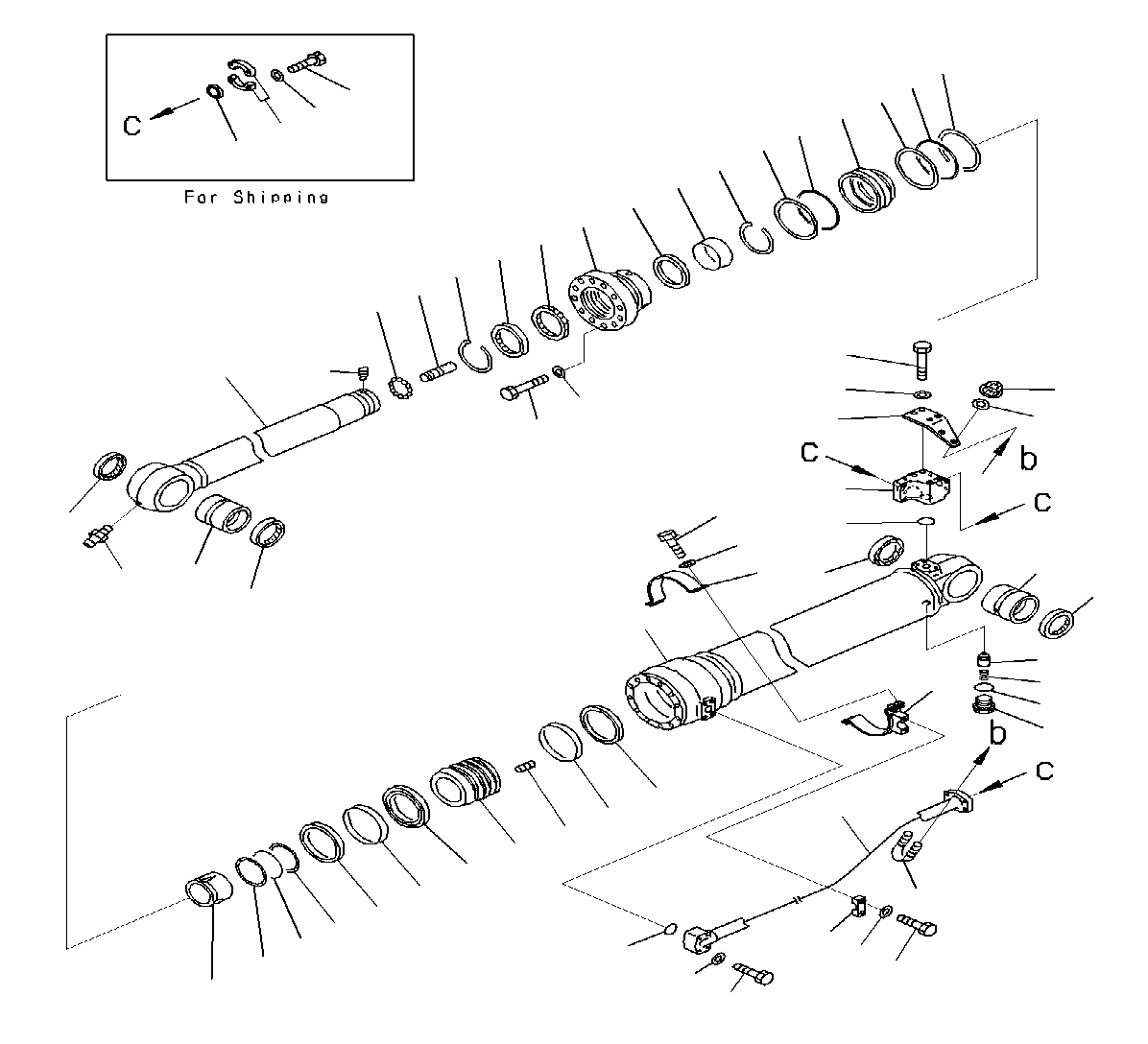 Komatsu parts book diagram for PC300-8M0 S/N J40001-UP: ARM CYLINDER
