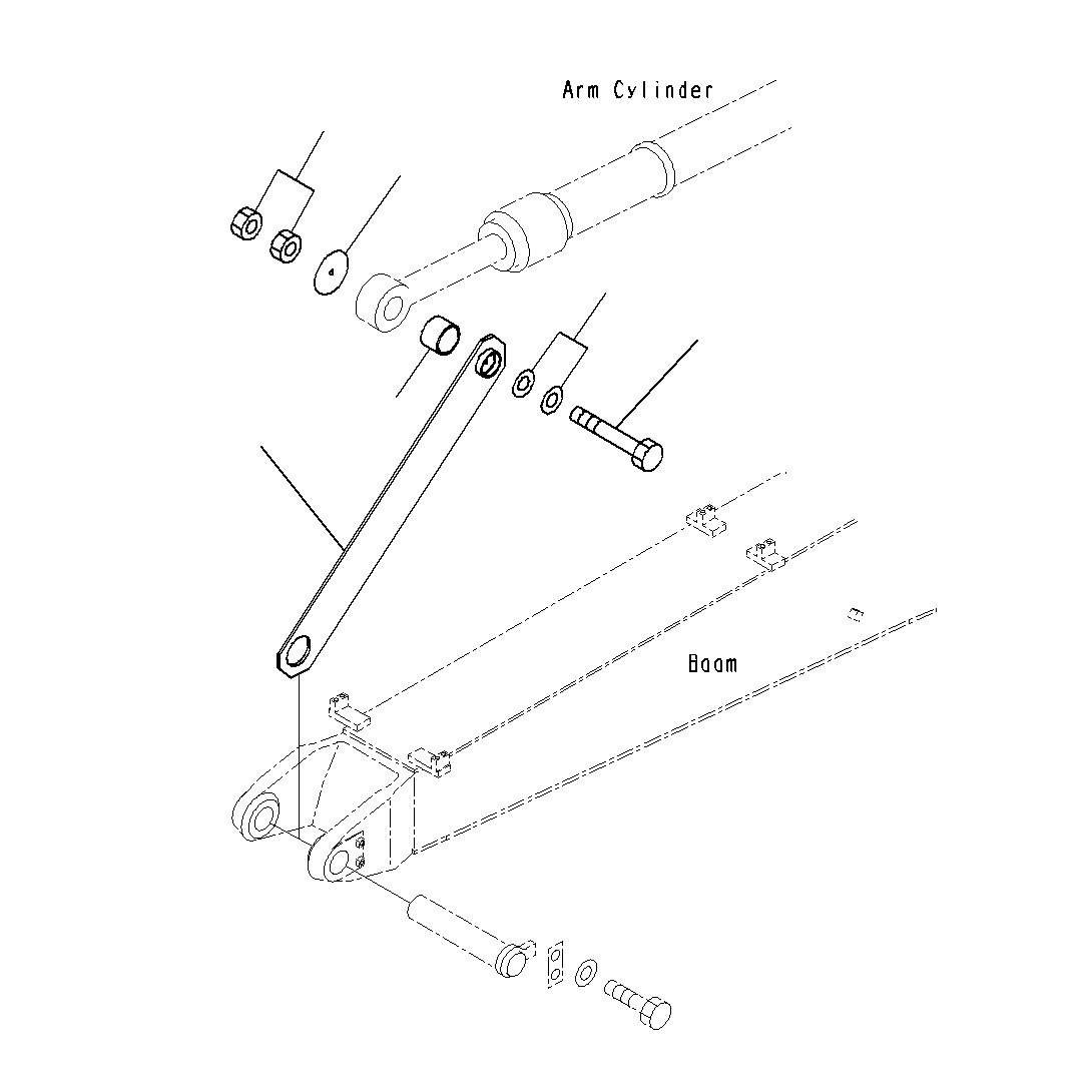 Komatsu parts book diagram for PC300-8M0 S/N J40001-UP: SHIPPING PARTS BOOM