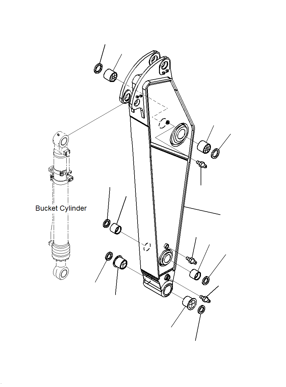 Komatsu parts book diagram for PC300-8M0 S/N J40001-UP: ARM (ARM AND BUSHING)(2.6M)(100H)(STD)