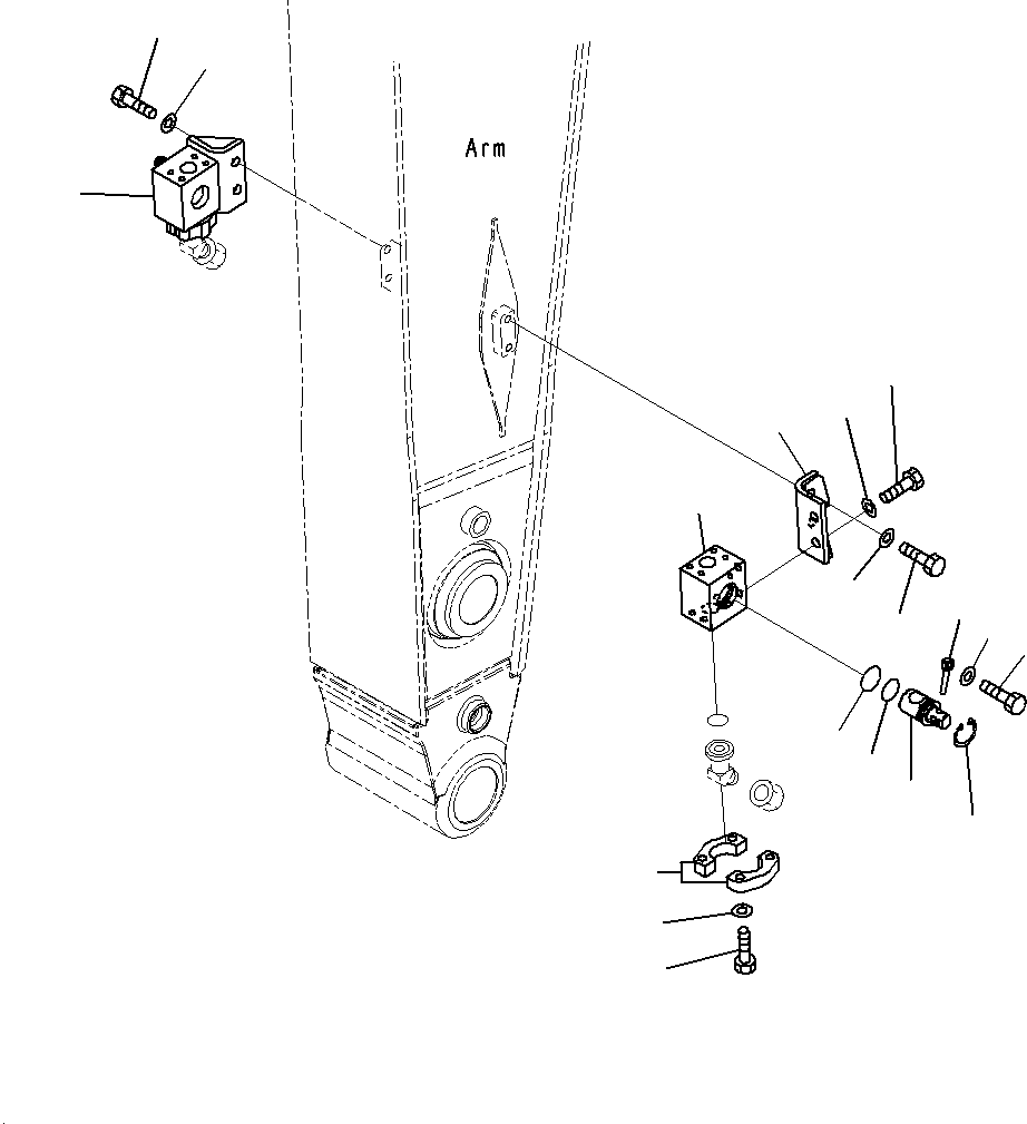 Komatsu parts book diagram for PC300-8M0 S/N J40001-UP: ARM (VALVE)(2.6M)(100H)(1ATT)(OPTION)