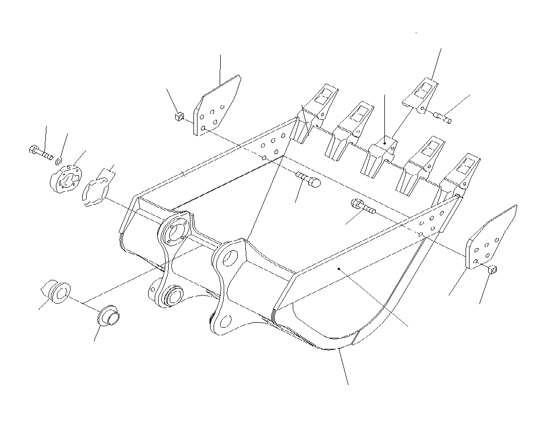 Komatsu parts book diagram for PC300-8M0 S/N J40001-UP: BUCKET 1.2M3 (HORIZONTAL PIN TYPE)(WITH ADJUSTING)(OPTION)