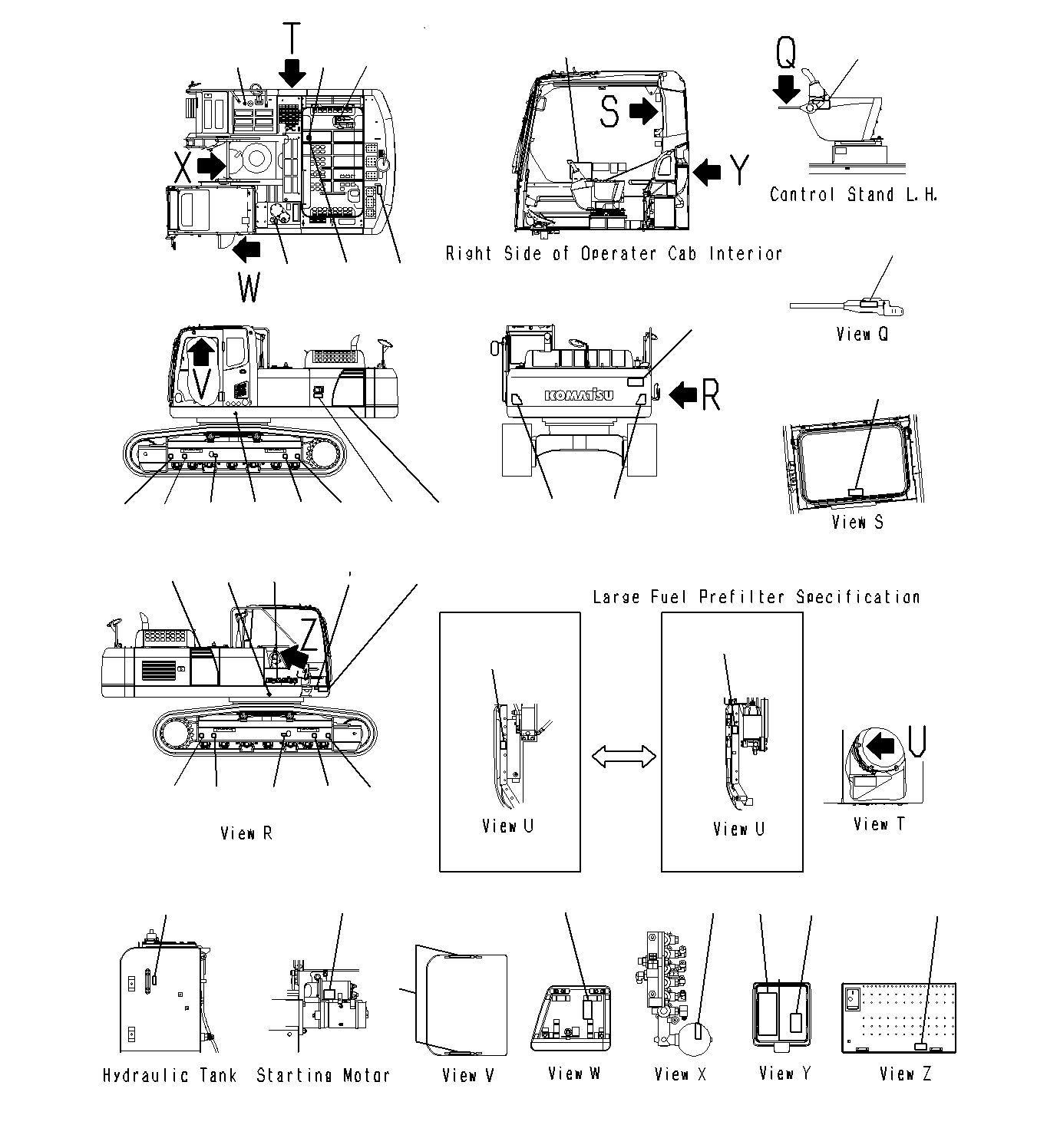 Komatsu parts book diagram for PC300-8M0 S/N J40001-UP: MARKS AND PLATES, KI
