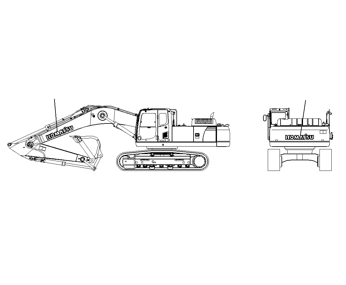 Komatsu parts book diagram for PC300-8M0 S/N J40001-UP: KOMATSU LOGO (OPTION)