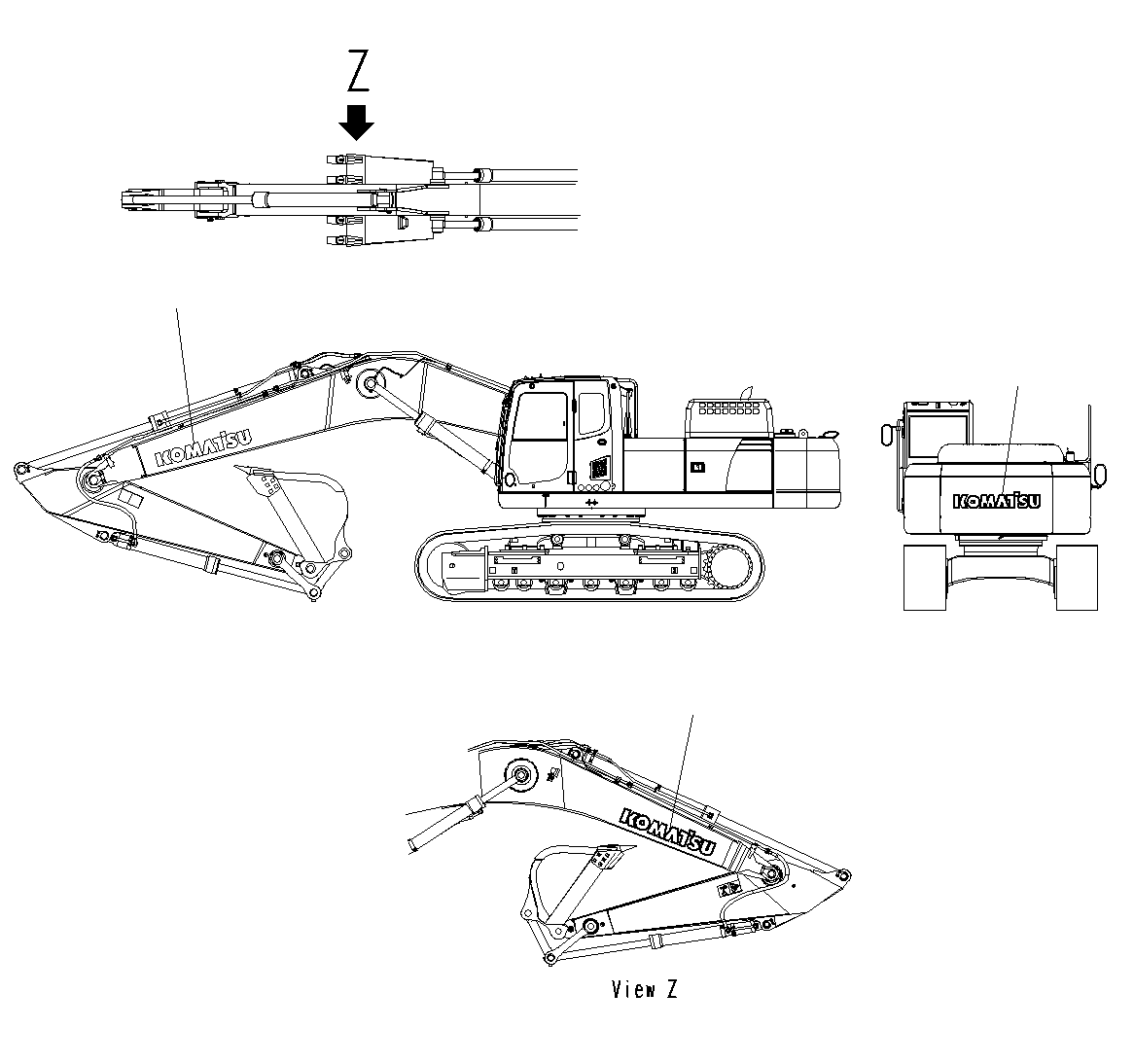 Komatsu parts book diagram for PC300-8M0 S/N J40001-UP: KOMATSU LOGO (ADDITIONAL)