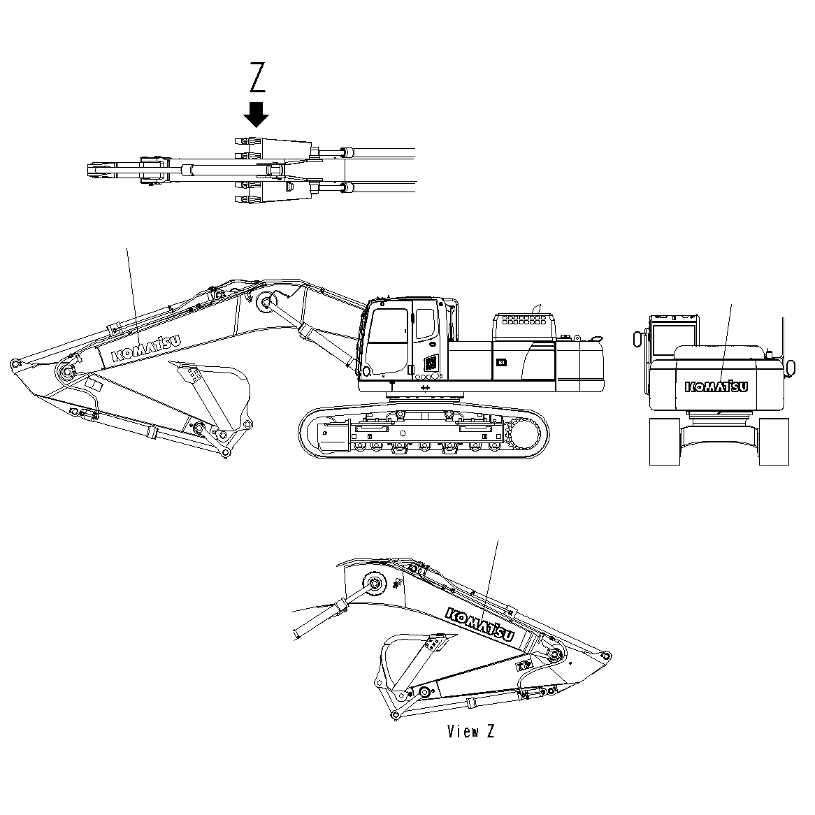Komatsu parts book diagram for PC300-8M0 S/N J40001-UP: KOMATSU LOGO (STD)