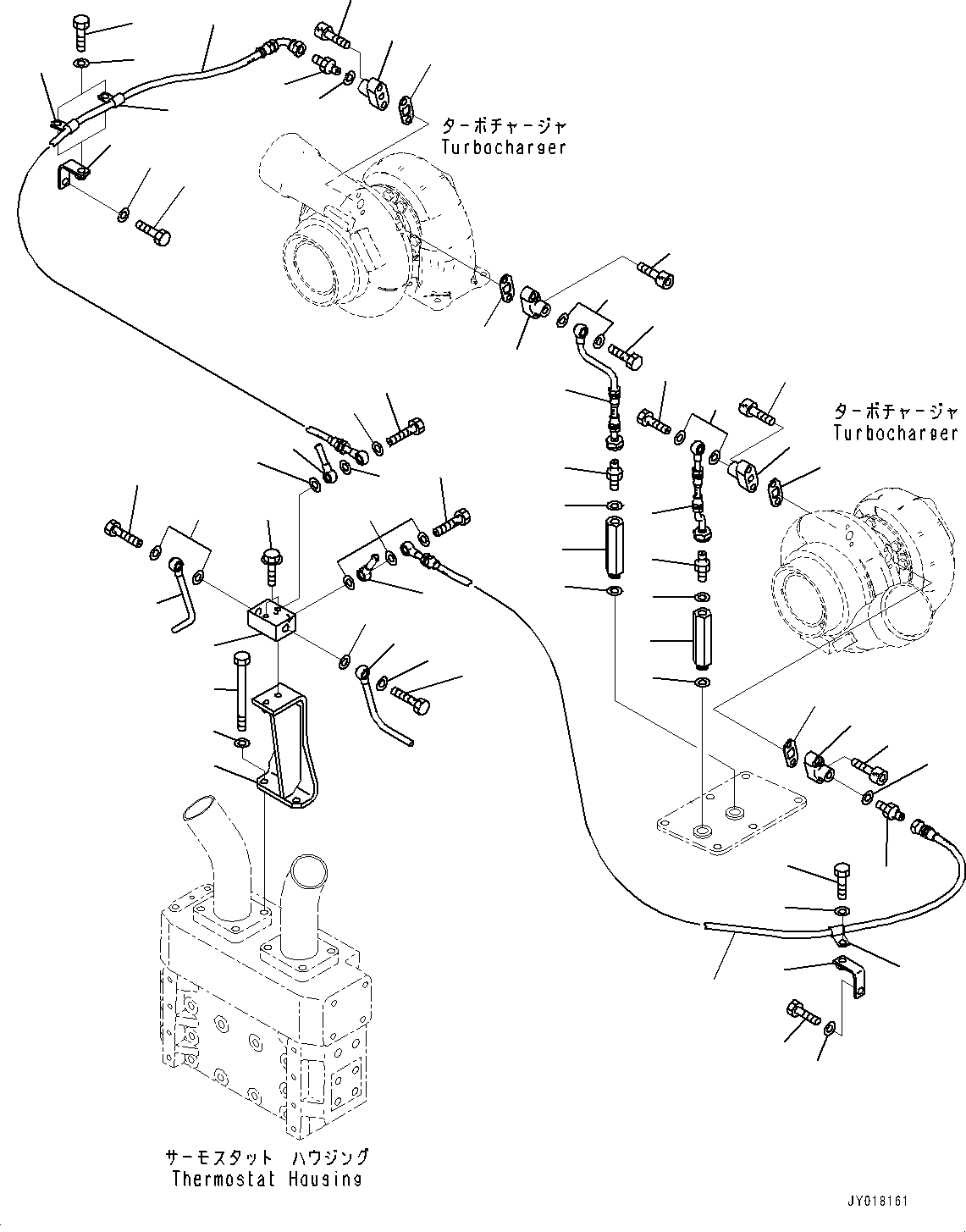 Dump Trucks Komatsu / HD785-NI-7 S/N N10561-UP(KIPL0001) / TURBOCHARGER (FOR HIGH ALTITUDE ARIA ARRANGEMENT, PASCUA LAMA) (WATER PIPING)(|A00016 : |A00016)