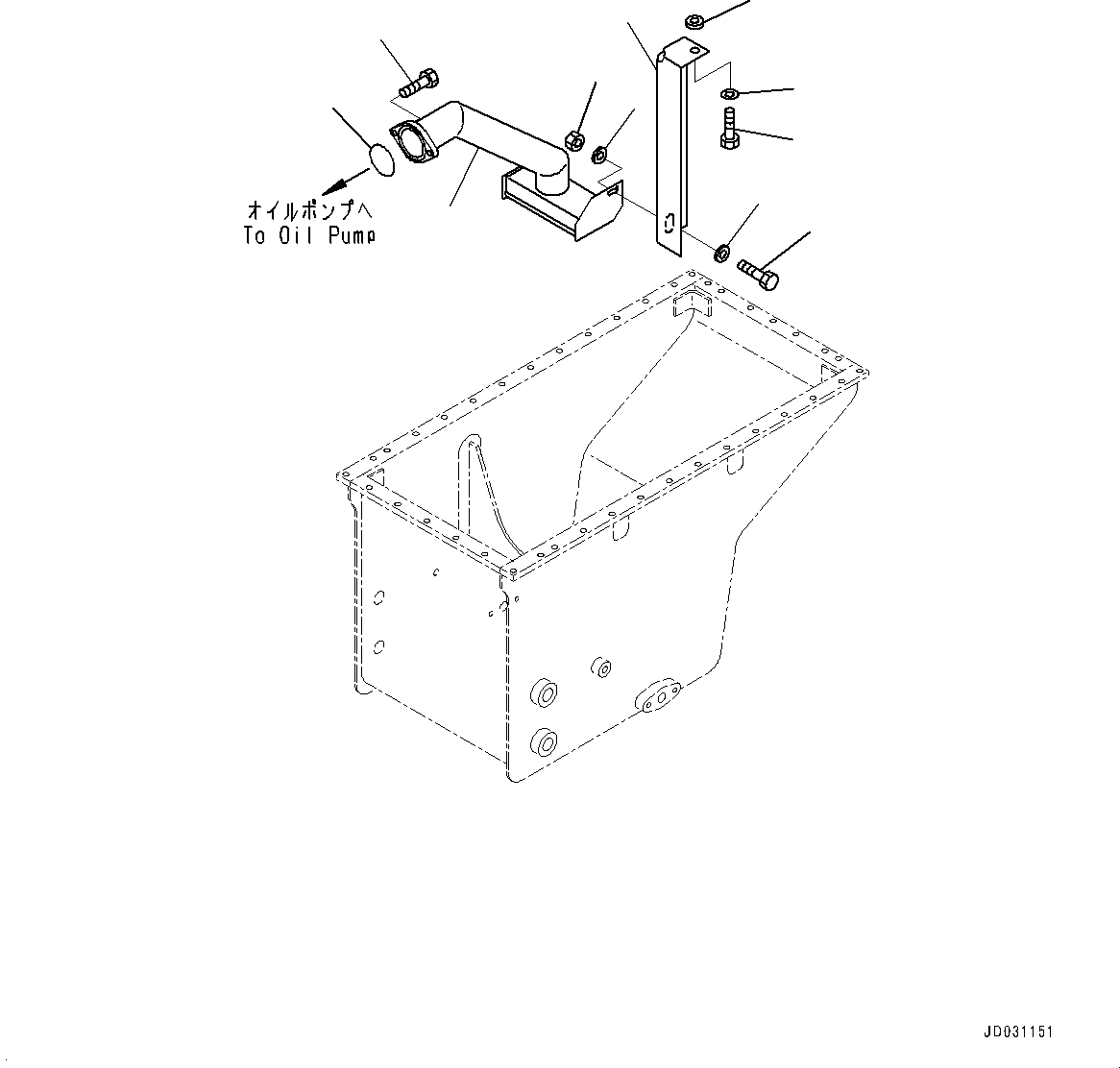 Dump Trucks Komatsu / HD785-NI-7 S/N N10561-UP(KIPL0001) / ENGINE OIL PAN (FOR OIL QUICK CHARGE) (SUCTION TUBE)(|A00069 : |A00069)