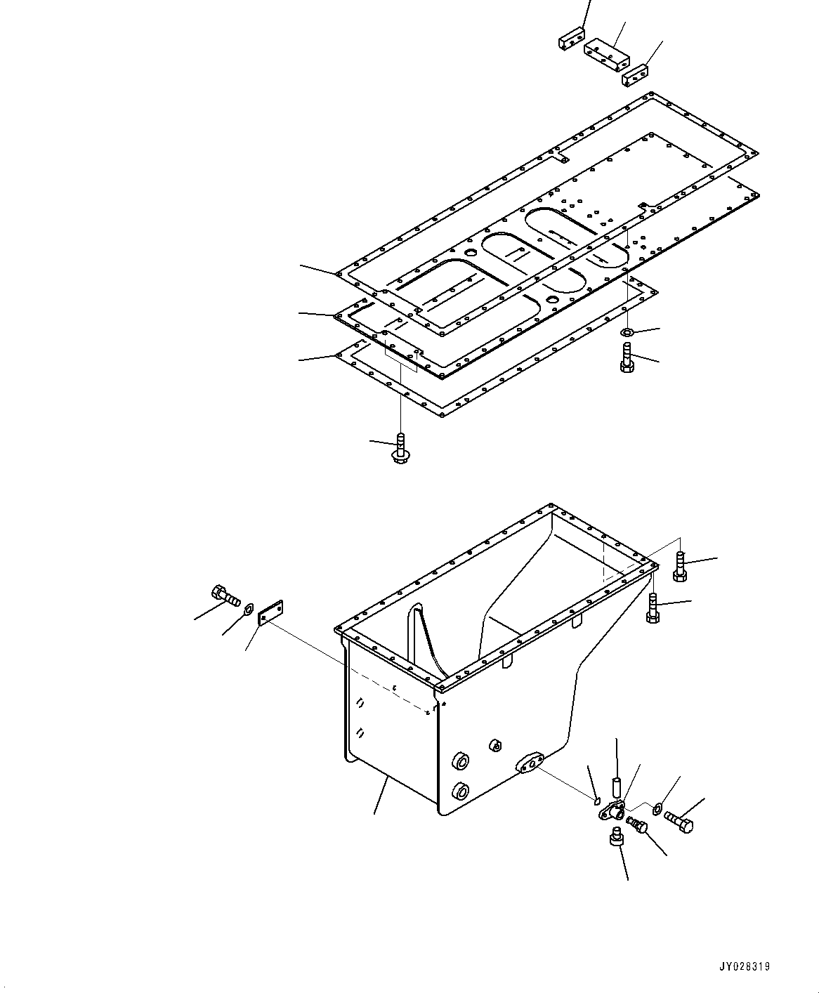 Dump Trucks Komatsu / HD785-NI-7 S/N N10561-UP(KIPL0001) / ENGINE OIL PAN (FOR COLD AREA SPECIFICATION, ENGINE OIL PAN AND COOLANT HEATER) (OIL PAN)(|A00074 : |A00074)