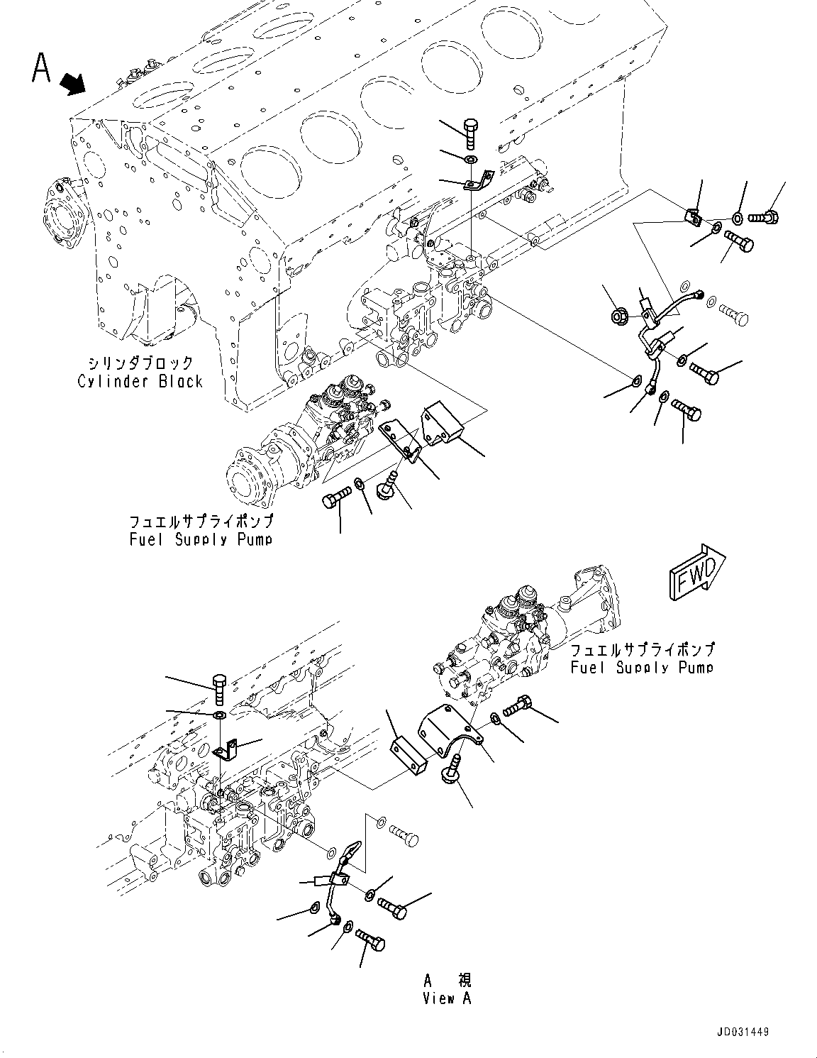 Dump Trucks Komatsu / HD785-NI-7 S/N N10561-UP(KIPL0001) / FUEL SUPPLY PUMP BRACKET (FOR BAD FUEL AND POOR FUEL SPECIFICATION, WATER+DUST)(|A00114 : |A00114)