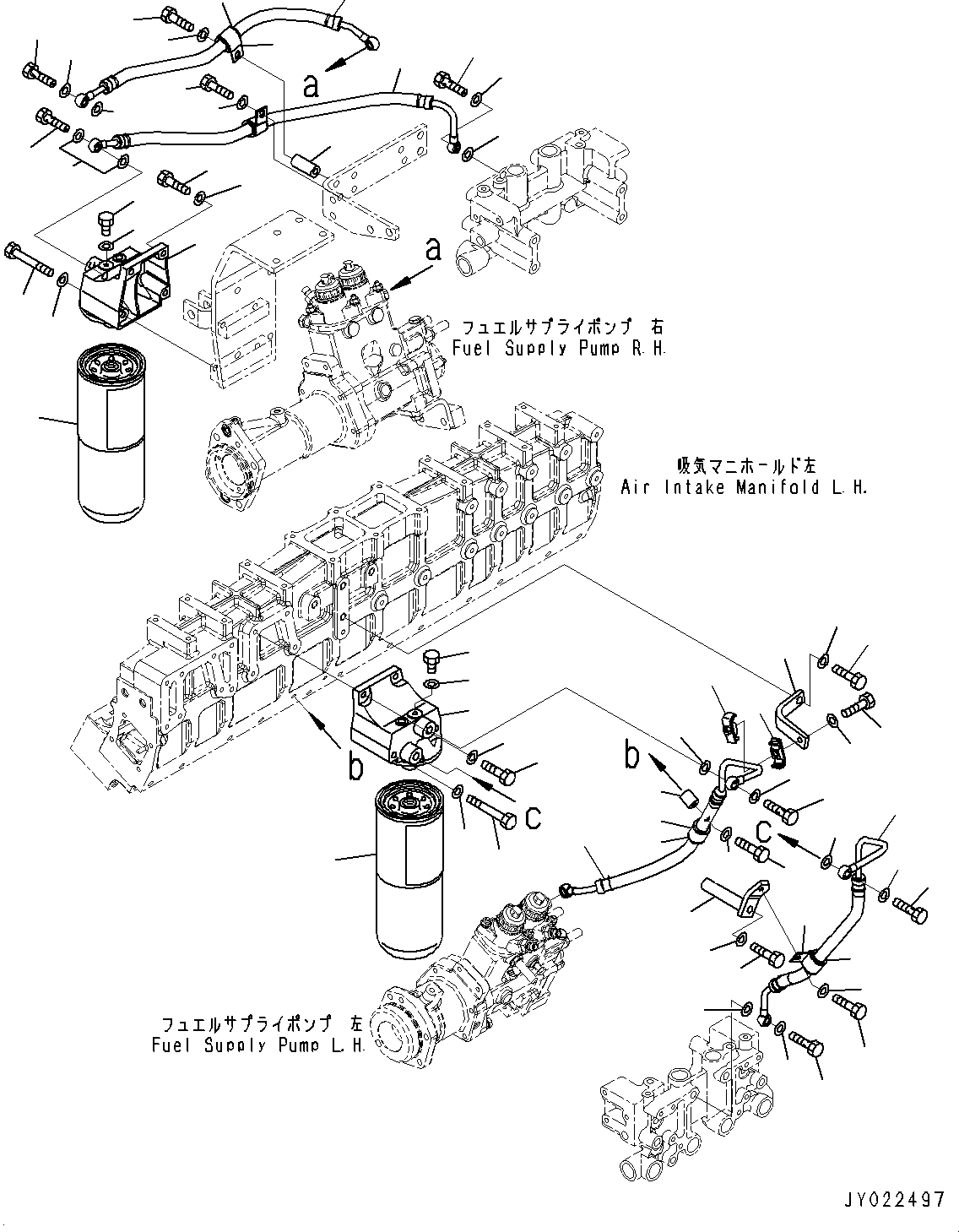 Dump Trucks Komatsu / HD785-NI-7 S/N N10561-UP(KIPL0001) / FUEL PIPING (FOR EXTRA BAD FUEL AND POOR FUEL SPECIFICATION, WATER+DUST, ADDITIONAL FILTER) (FUEL FILTER PIPING)(|A00119 : |A00119)
