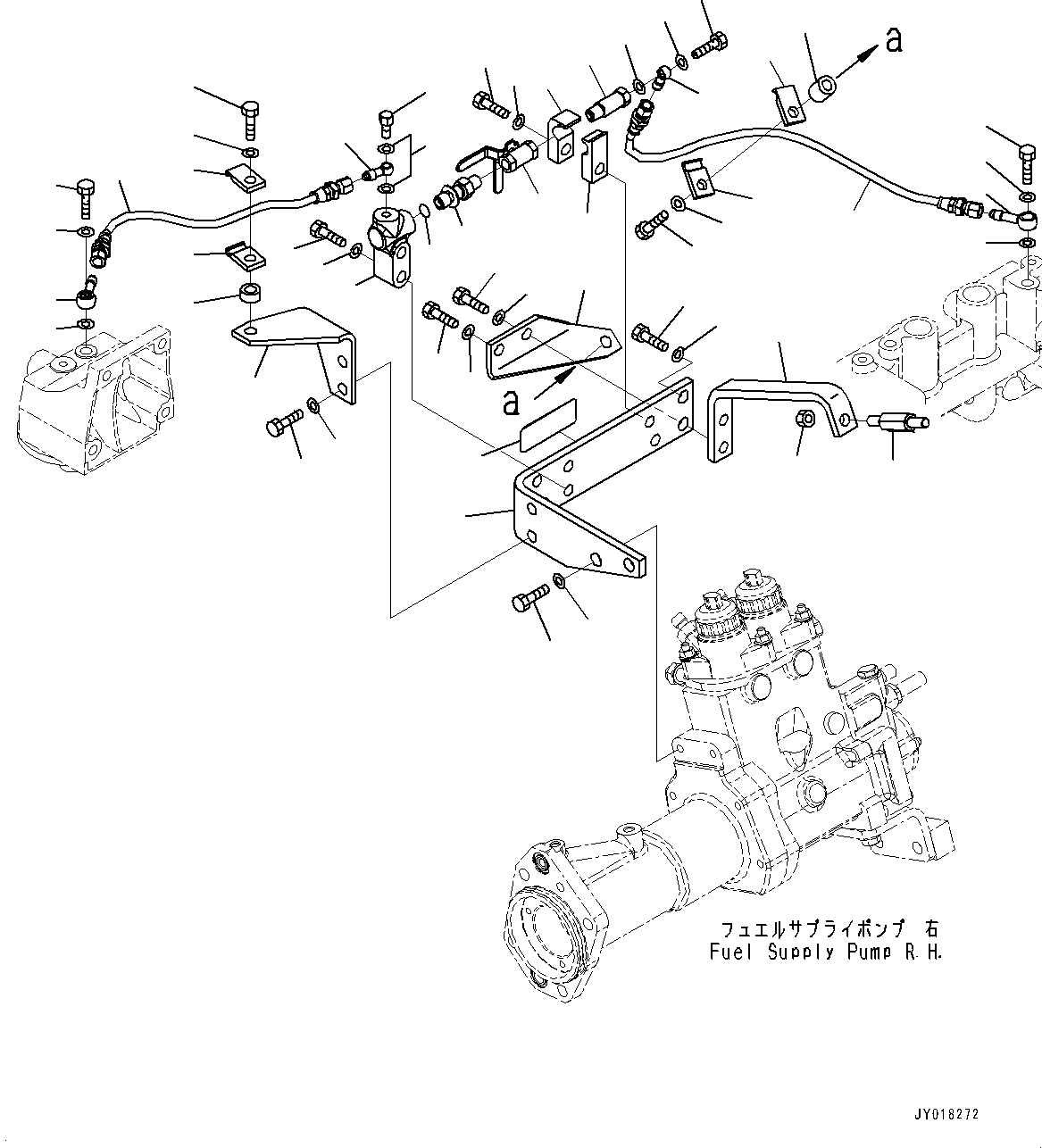 Dump Trucks Komatsu / HD785-NI-7 S/N N10561-UP(KIPL0001) / FUEL PIPING (FOR EXTRA BAD FUEL AND POOR FUEL SPECIFICATION, WATER+DUST, ADDITIONAL FILTER) (AIR VENT, R.H.)(|A00120 : |A00120)