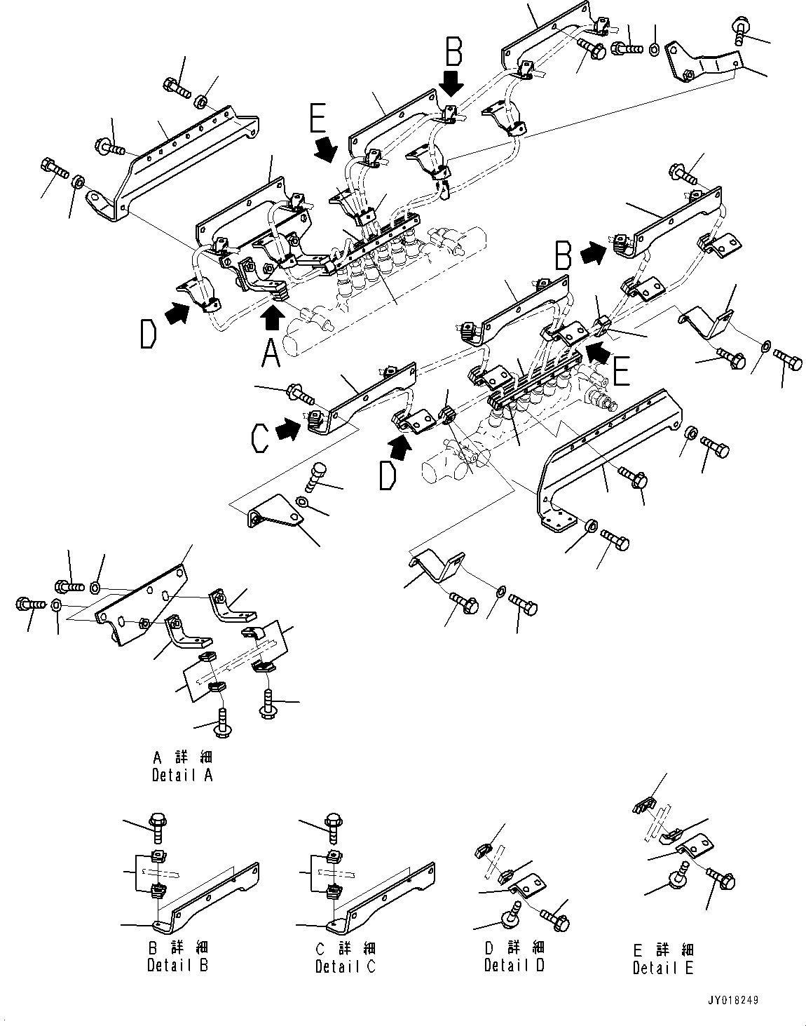 Dump Trucks Komatsu / HD785-NI-7 S/N N10561-UP(KIPL0001) / FUEL SUPPLY PUMP PIPING (INJECTION PIPING SUPPORT)(|A00133 : |A00133)