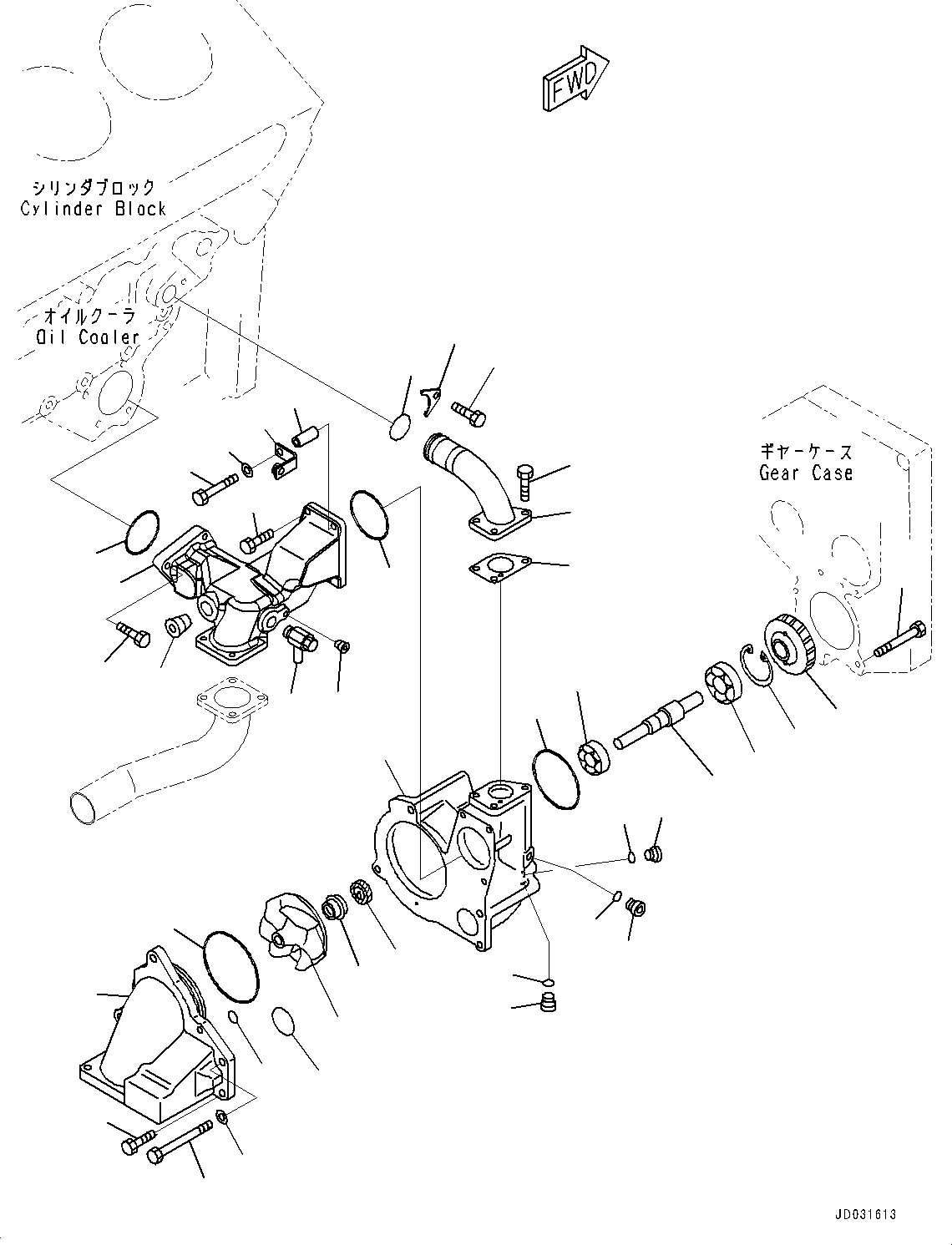 Dump Trucks Komatsu / HD785-NI-7 S/N N10561-UP(KIPL0001) / WATER PUMP (FOR HARD WATER AREA ARRANGEMENT, BAD FUEL AND POOR FUEL SPECIFICATION, WATER+DUST) (WATER PUMP) (1/2) (#505792 - 506(|A00147 : |A00147)