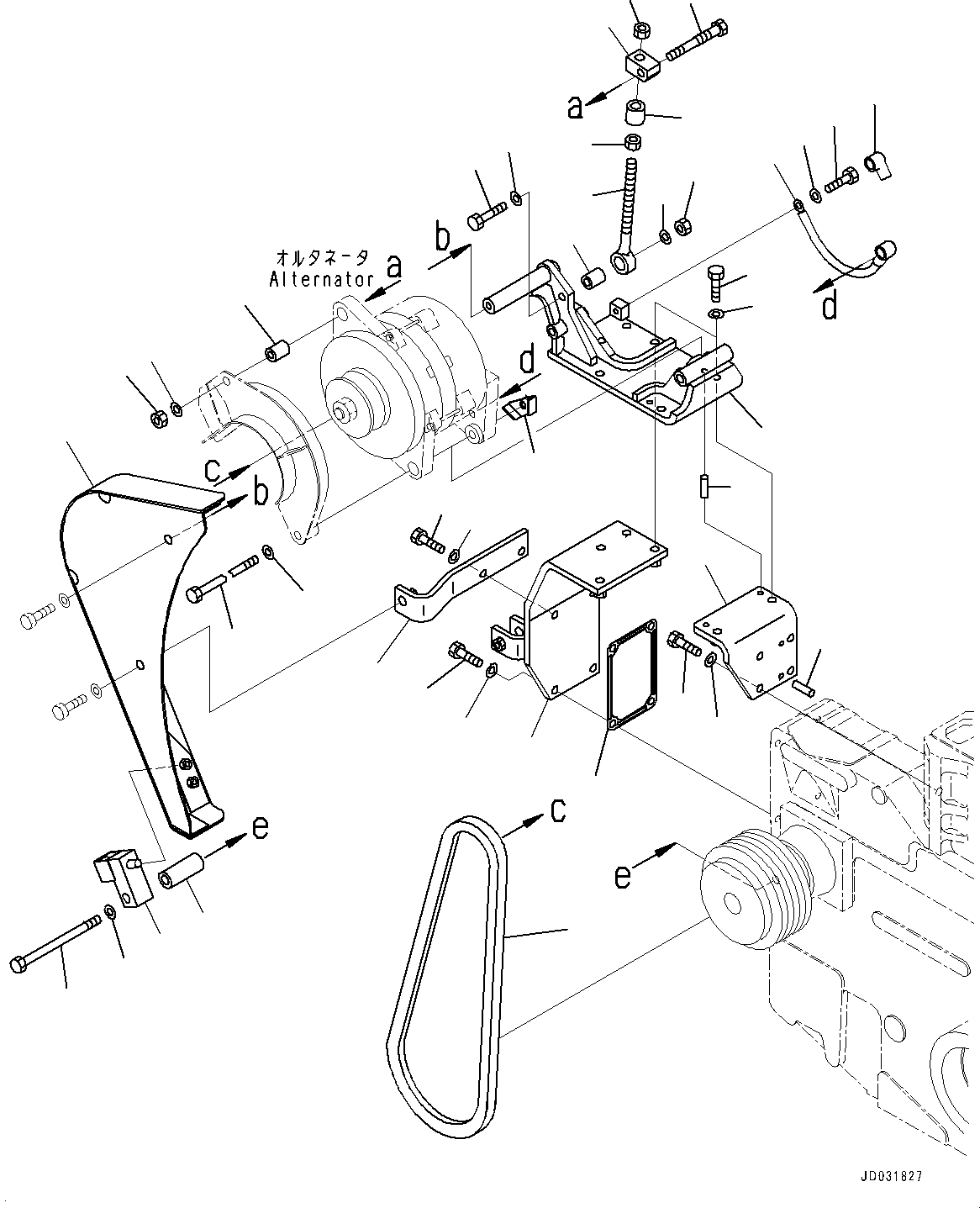 Dump Trucks Komatsu / HD785-NI-7 S/N N10561-UP(KIPL0001) / ALTERNATOR (90AMP., FOR EU SAFETY REGULATION) (ALTERNATOR AND MOUNTING)(|A00165 : |A00165)