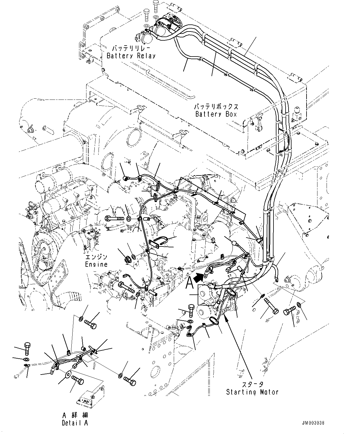 Komatsu parts book diagram for HD785-NI-7 S/N N10561-UP: ENGINE RELATED PARTS (EXTRA BAD FUEL AND POOR FUEL SPECIFICATION, WATER+DUST, ADDITIONAL FILTER) (HEATER RELAY WIRING HARNESS)