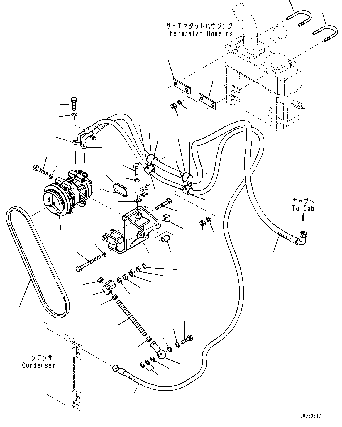 Komatsu parts book diagram for HD785-NI-7 S/N N10561-UP: ENGINE RELATED PARTS (OIL QUICK CHARGE, ENGINE EXHAUST BRAKE SYSTEM, ENGINE PRE-LUBRICATION SYSTEM, EPA REGULATIONS TPEM) (AIR C