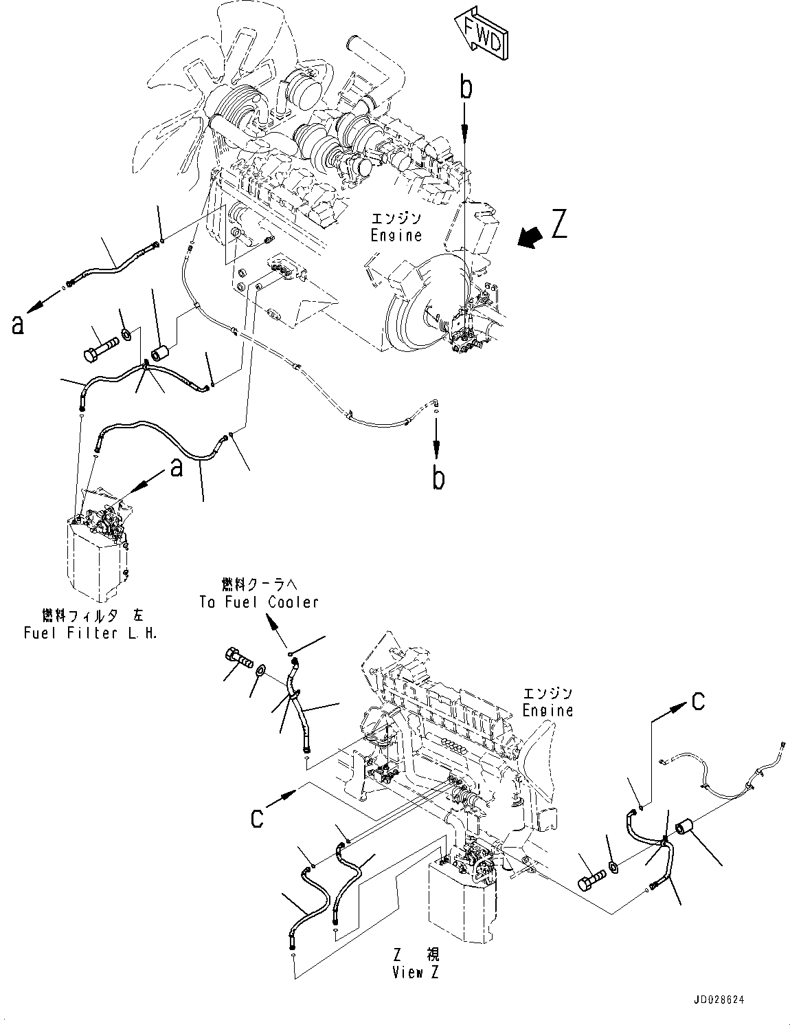 Komatsu parts book diagram for HD785-NI-7 S/N N10561-UP: ENGINE RELATED PARTS (OIL QUICK CHARGE, ENGINE EXHAUST BRAKE SYSTEM, ENGINE PRE-LUBRICATION SYSTEM, EPA REGULATIONS TPEM) (BLOCK