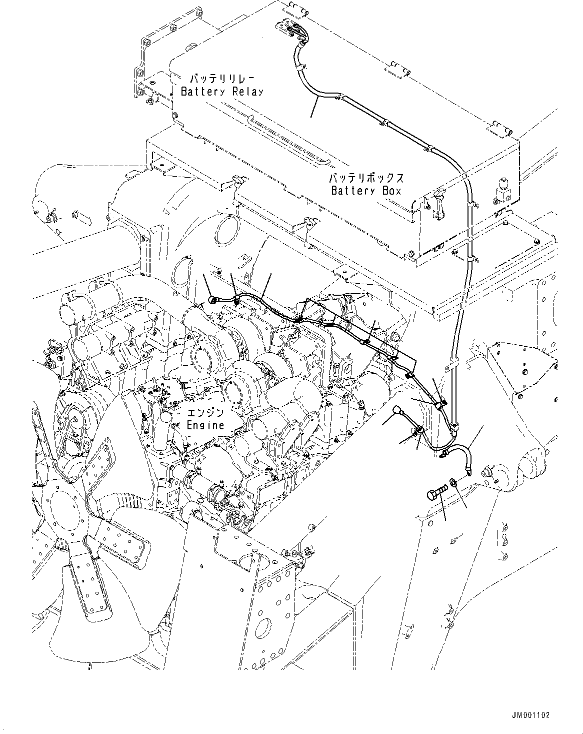 Komatsu parts book diagram for HD785-NI-7 S/N N10561-UP: ENGINE RELATED PARTS (OIL QUICK CHARGE, ENGINE EXHAUST BRAKE SYSTEM, ENGINE PRE-LUBRICATION SYSTEM, EPA REGULATIONS TPEM) (HEATE