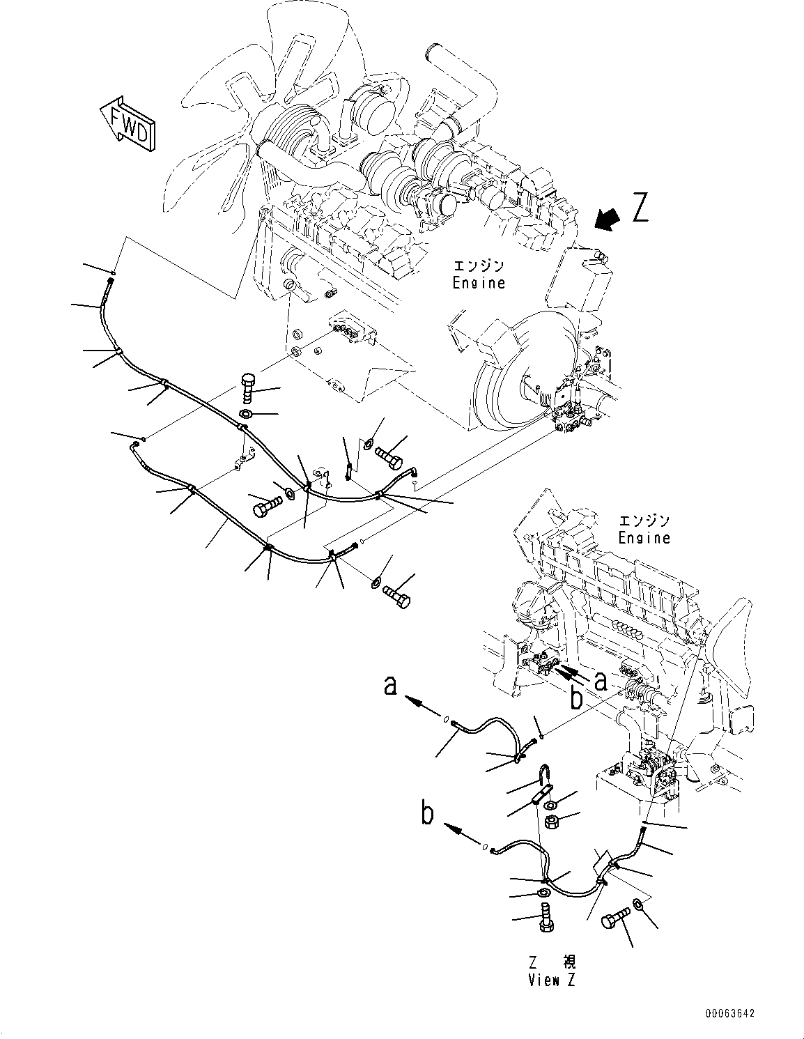 Komatsu parts book diagram for HD785-NI-7 S/N N10561-UP: ENGINE RELATED PARTS (EU SAFETY REGULATION, WITH 2-7.5KW STARTING MOTOR, AIR CONDITIONER, VHMS, PREVENTIVE MAINTENANCE SERVICE C