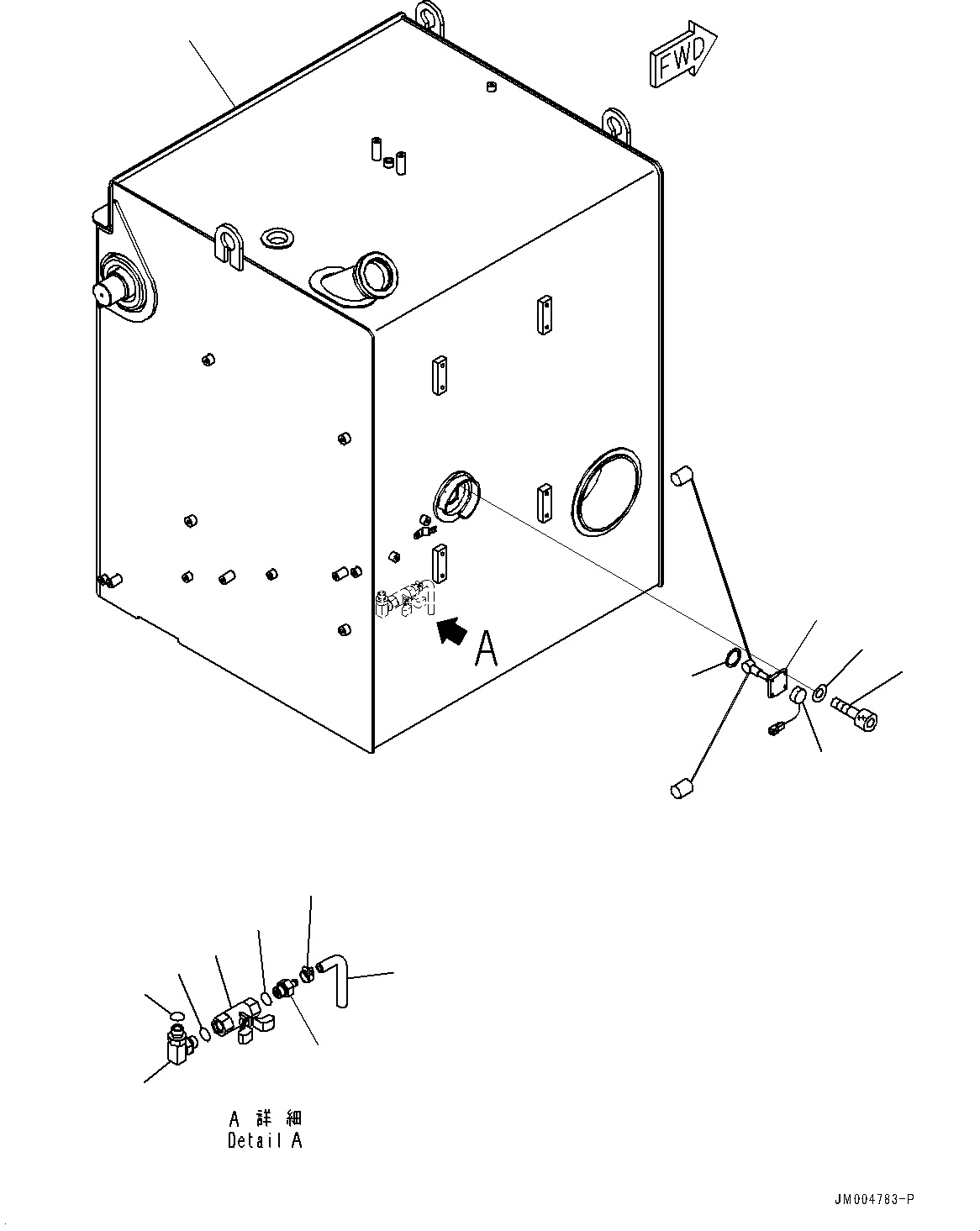 Komatsu parts book diagram for HD785-NI-7 S/N N10561-UP: FUEL TANK (QUICK COUPLING, FUEL TANK) (TANK) (2/2) (#N10608 -)