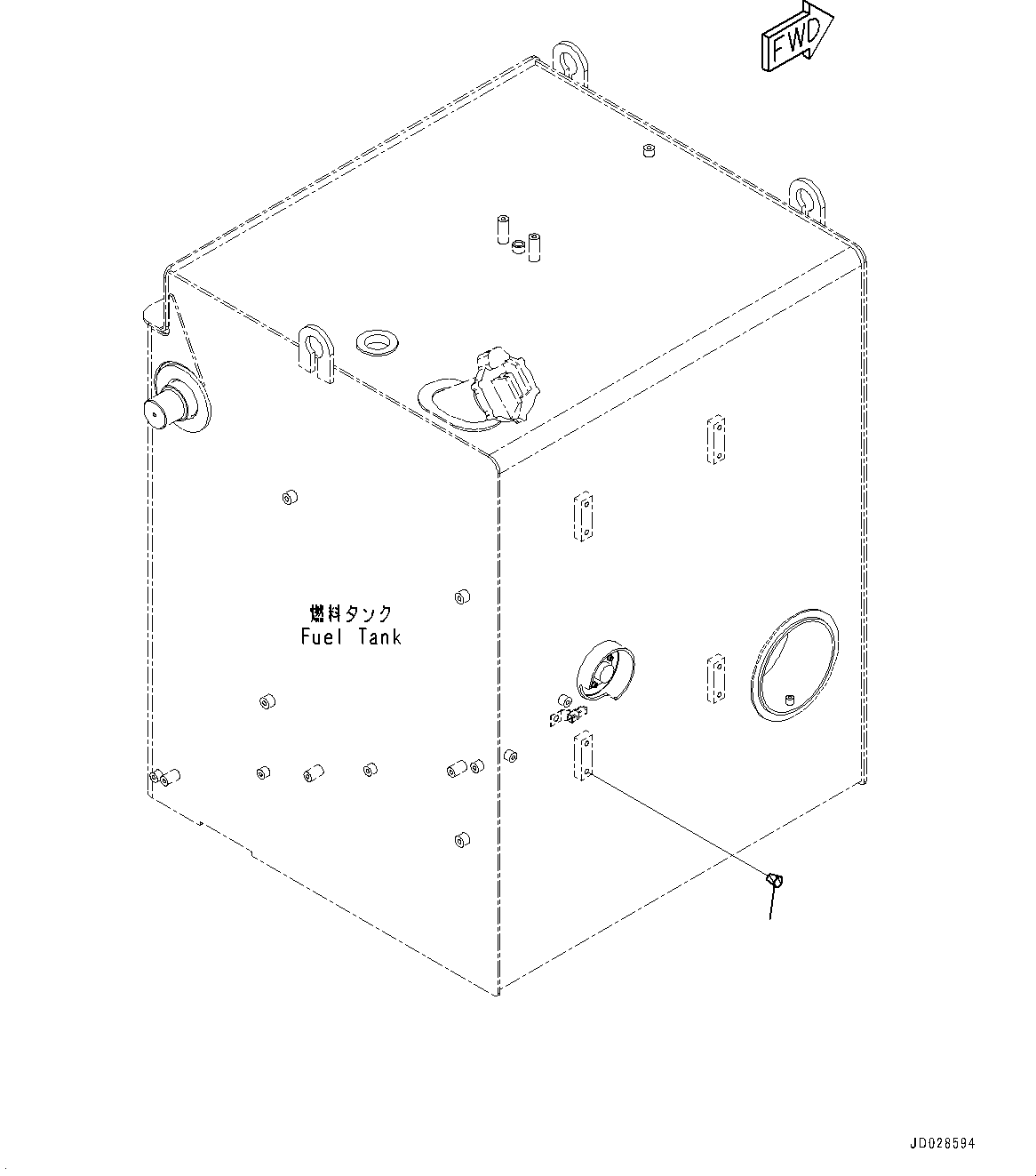 Komatsu parts book diagram for HD785-NI-7 S/N N10561-UP: FUEL TANK (QUICK COUPLING, FUEL TANK) (BLIND PLUG)
