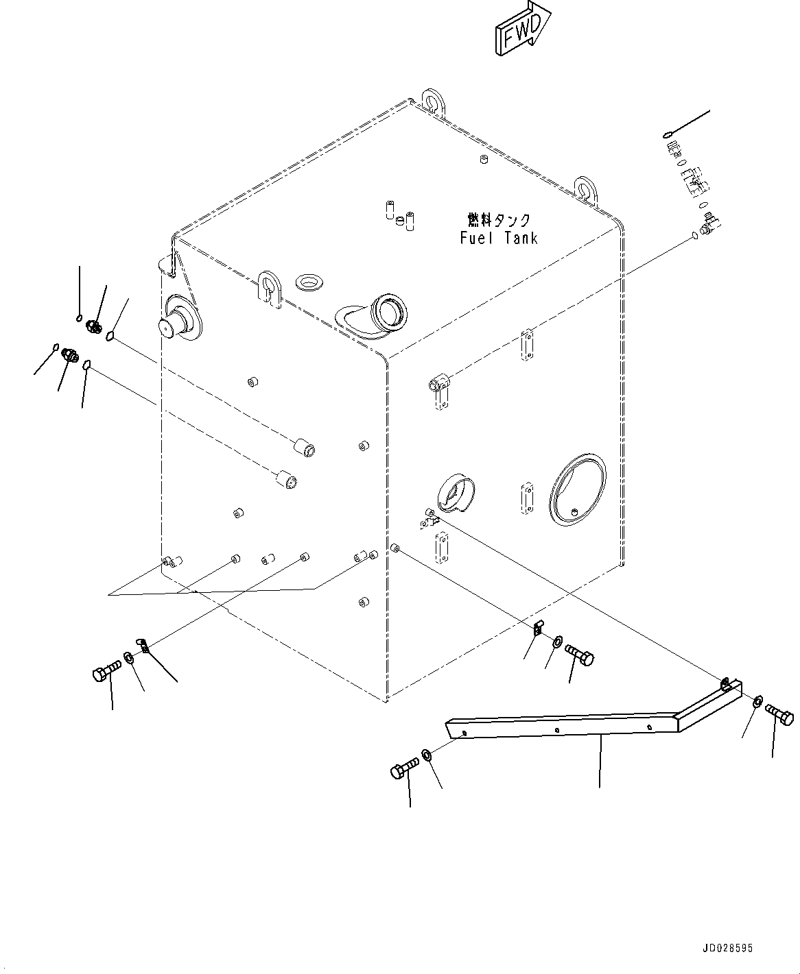 Komatsu parts book diagram for HD785-NI-7 S/N N10561-UP: FUEL TANK (QUICK COUPLING, FUEL TANK) (RELATED PARTS)