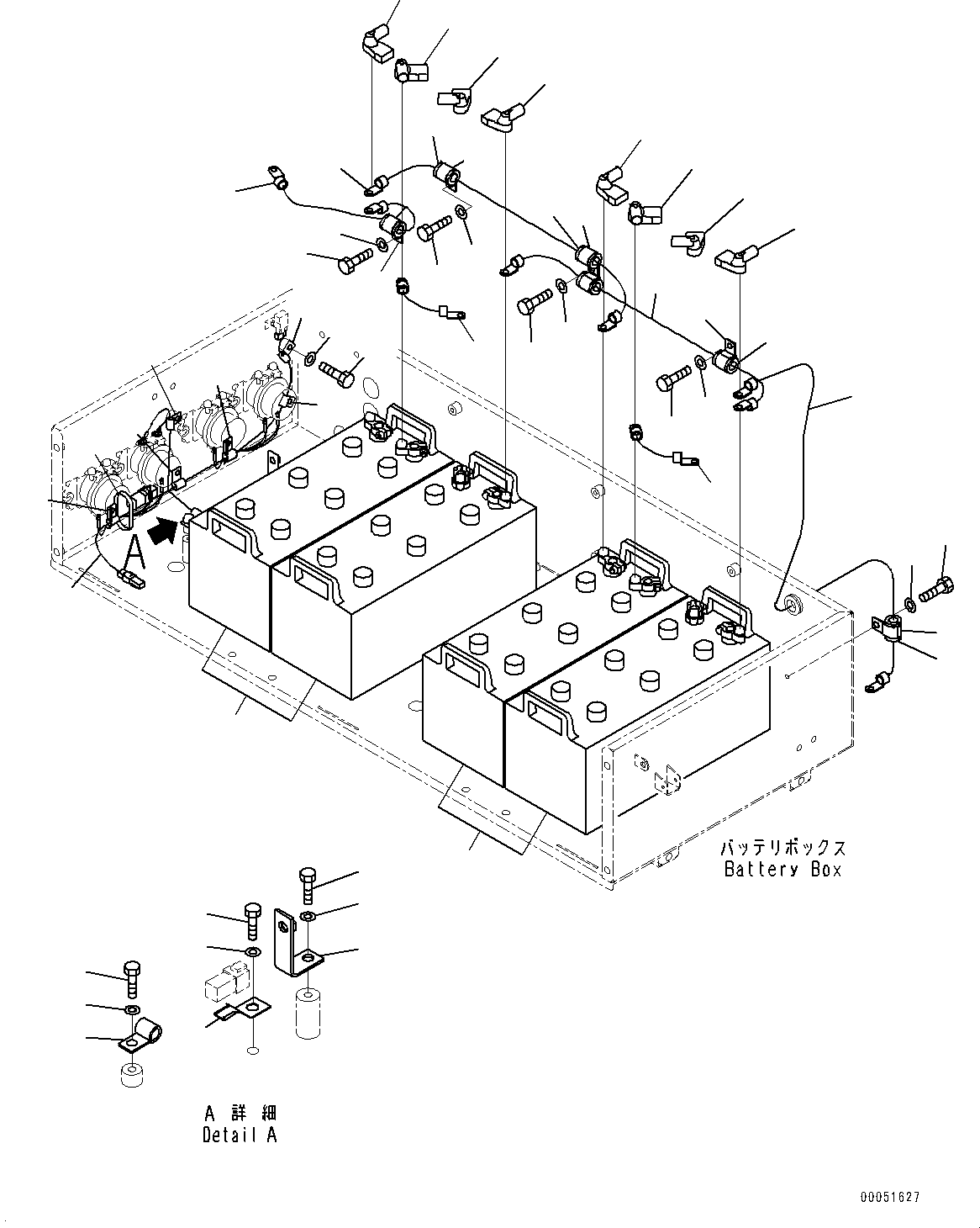 Komatsu parts book diagram for HD785-NI-7 S/N N10561-UP: BATTERY BOX AND REAR HOOD (LARGE CAPACITY BATTERY, EXTRA BAD FUEL AND POOR FUEL SPECIFICATION, WATER+DUST, ADDITIONAL FILTER, AN