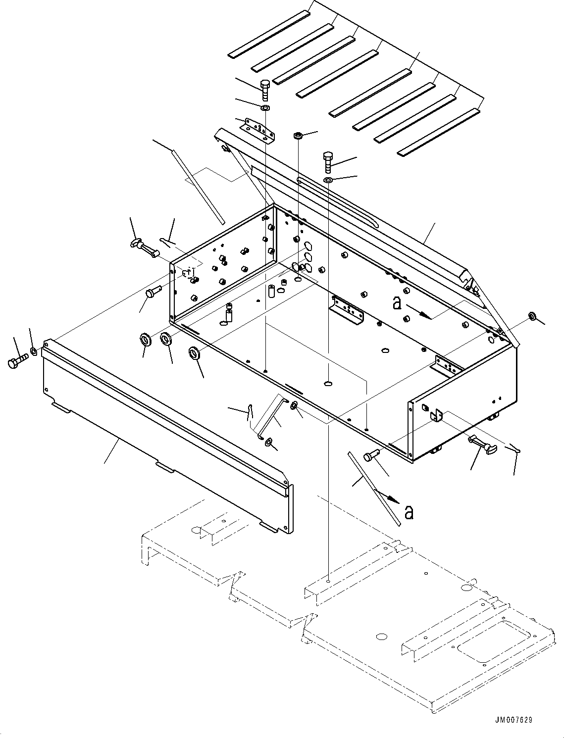 Komatsu parts book diagram for HD785-NI-7 S/N N10561-UP: BATTERY BOX AND REAR HOOD (LARGE CAPACITY BATTERY, SANDY AND DUSTY TERRAIN ARRANGEMENT, EXTRA BAD FUEL AND POOR FUEL SPECIFICATI