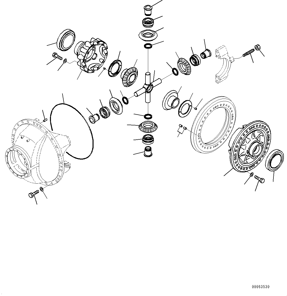 Komatsu parts book diagram for HD785-NI-7 S/N N10561-UP: REAR AXLE (ANTI-SKID BRAKE SYSTEM (ABS)) (DIFFERENTIAL) (3/3)
