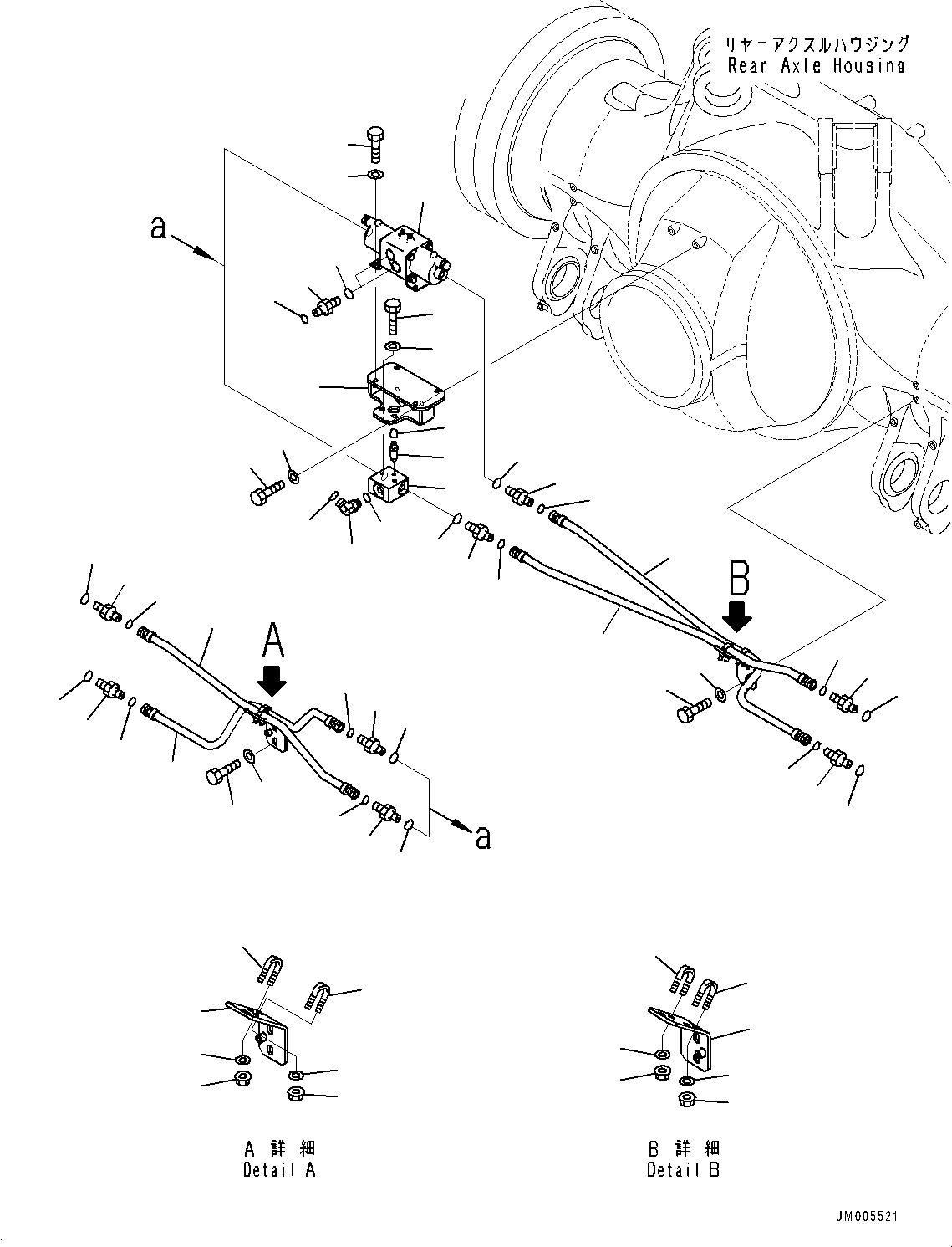 Komatsu parts book diagram for HD785-NI-7 S/N N10561-UP: REAR AXLE (AUTO SPIN REGULATOR (ASR), AUTO-GREASING SYSTEM) (BRAKE PIPING) (2/2)
