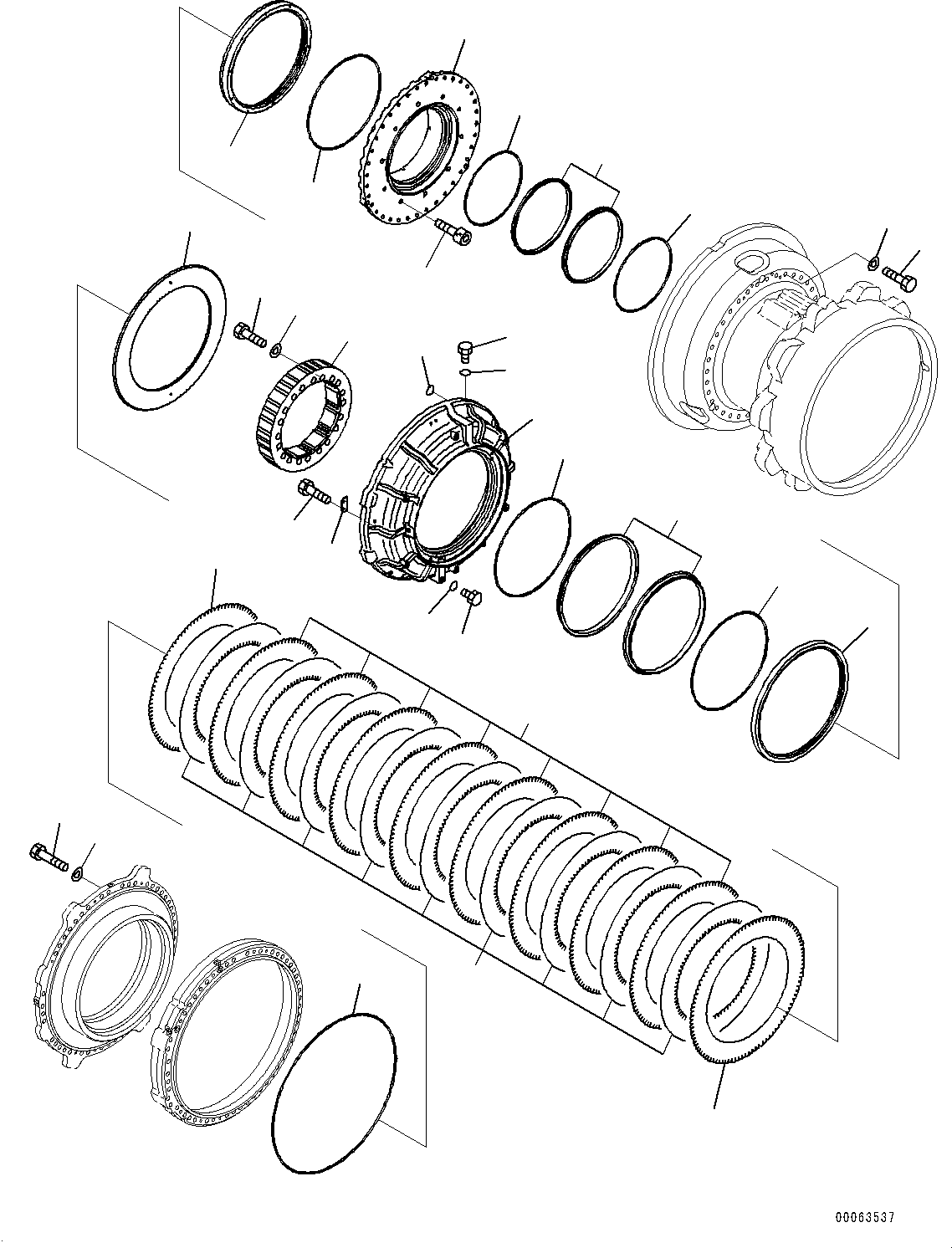 Komatsu parts book diagram for HD785-NI-7 S/N N10561-UP: REAR AXLE (AUTO SPIN REGULATOR (ASR), AUTO-GREASING SYSTEM) (FINAL DRIVE, BRAKE, L.H.) (2/4)