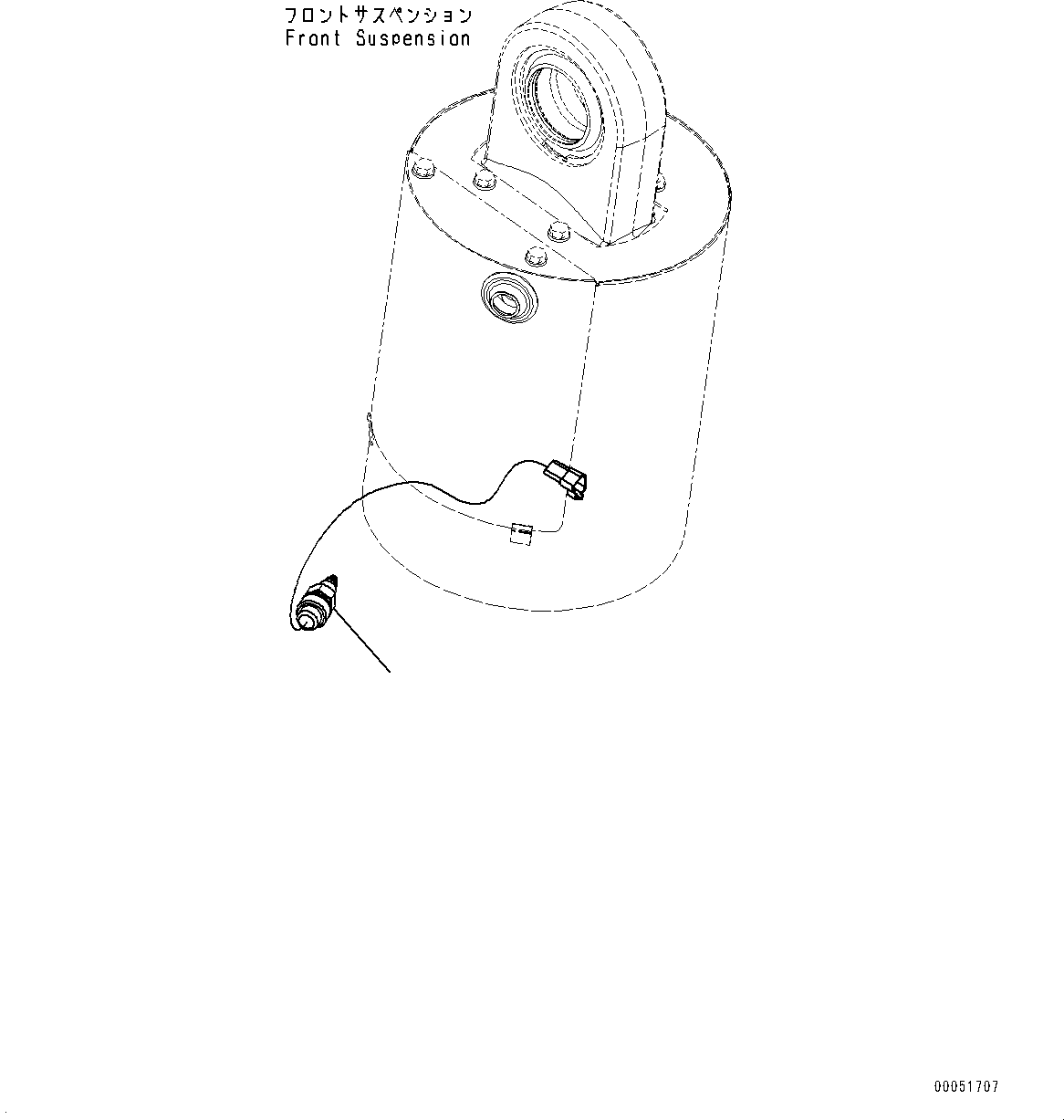 Komatsu parts book diagram for HD785-NI-7 S/N N10561-UP: FRONT AXLE (SUSPENSION, HYDRONEUMATIC, VHMS, PAYLOAD METER, AUTO-GREASING SYSTEM) (SENSOR, R.H.)