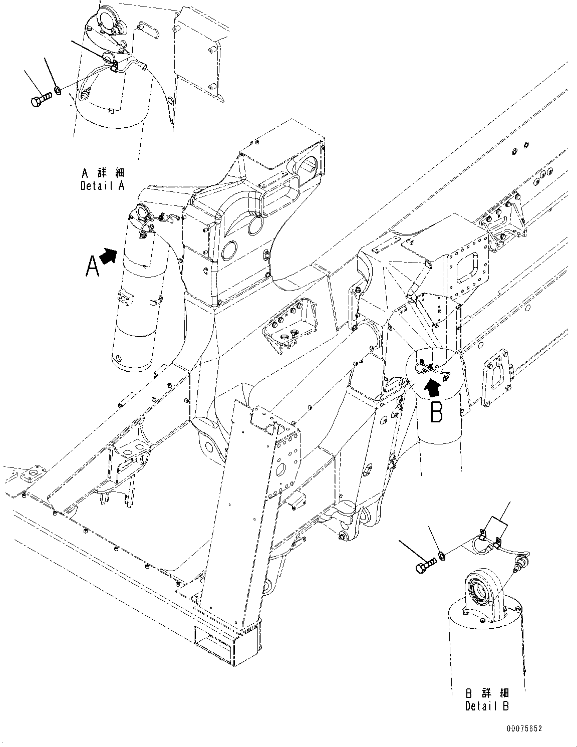 Komatsu parts book diagram for HD785-NI-7 S/N N10561-UP: FRONT AXLE (SUSPENSION, HYDRONEUMATIC, VHMS, PAYLOAD METER, AUTO-GREASING SYSTEM) (CLIP)