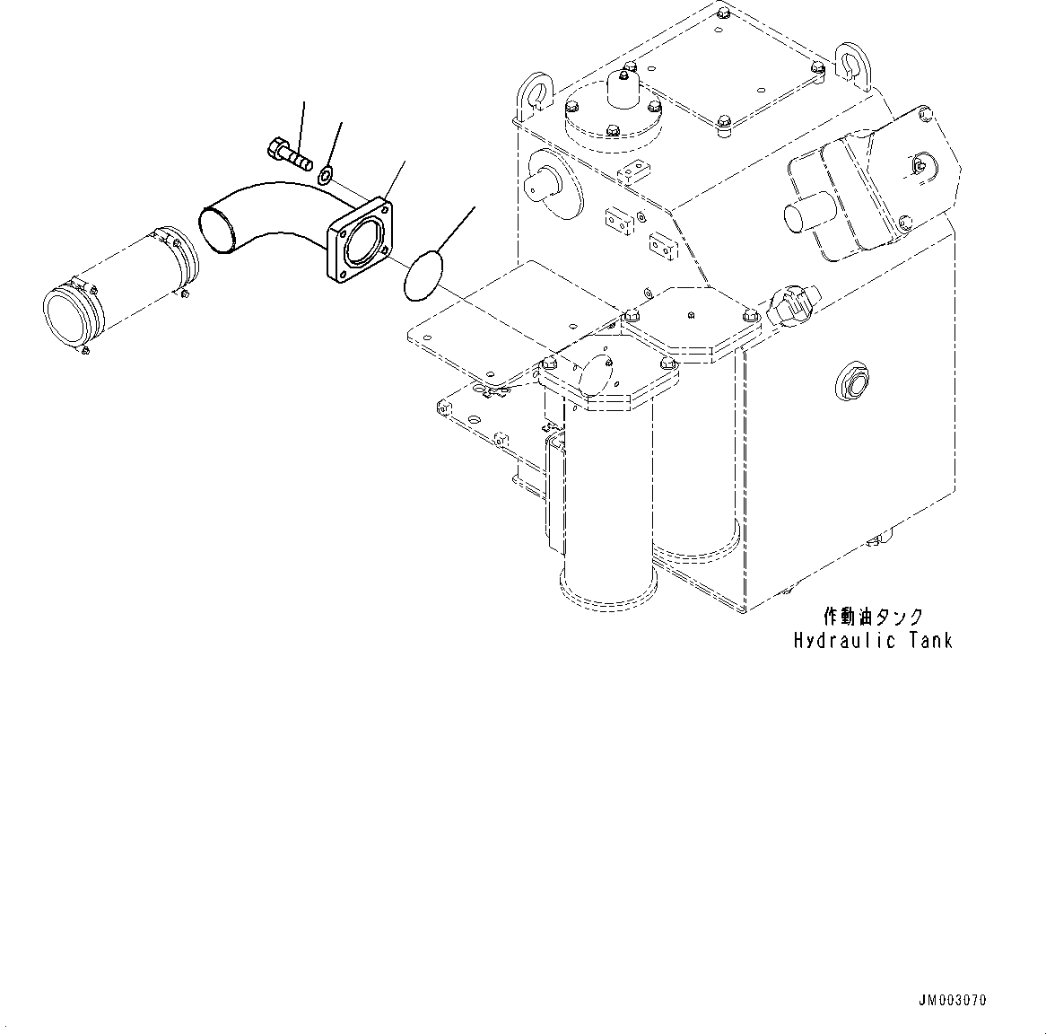 Komatsu parts book diagram for HD785-NI-7 S/N N10561-UP: HYDRAULIC TANK (OIL FILLER CAP LOCK AND COVER LOCK) (SUCTION PIPING)