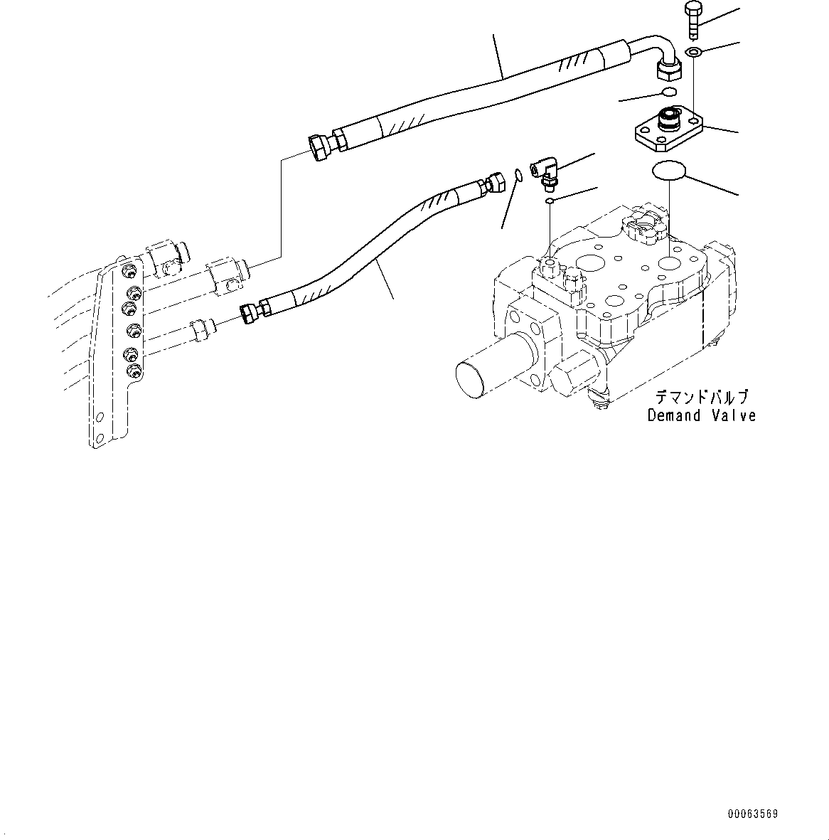 Komatsu parts book diagram for HD785-NI-7 S/N N10561-UP: HYDRAULIC TANK (OIL FILLER CAP LOCK AND COVER LOCK) (DEMAND VALVE TO STEERING VALVE)